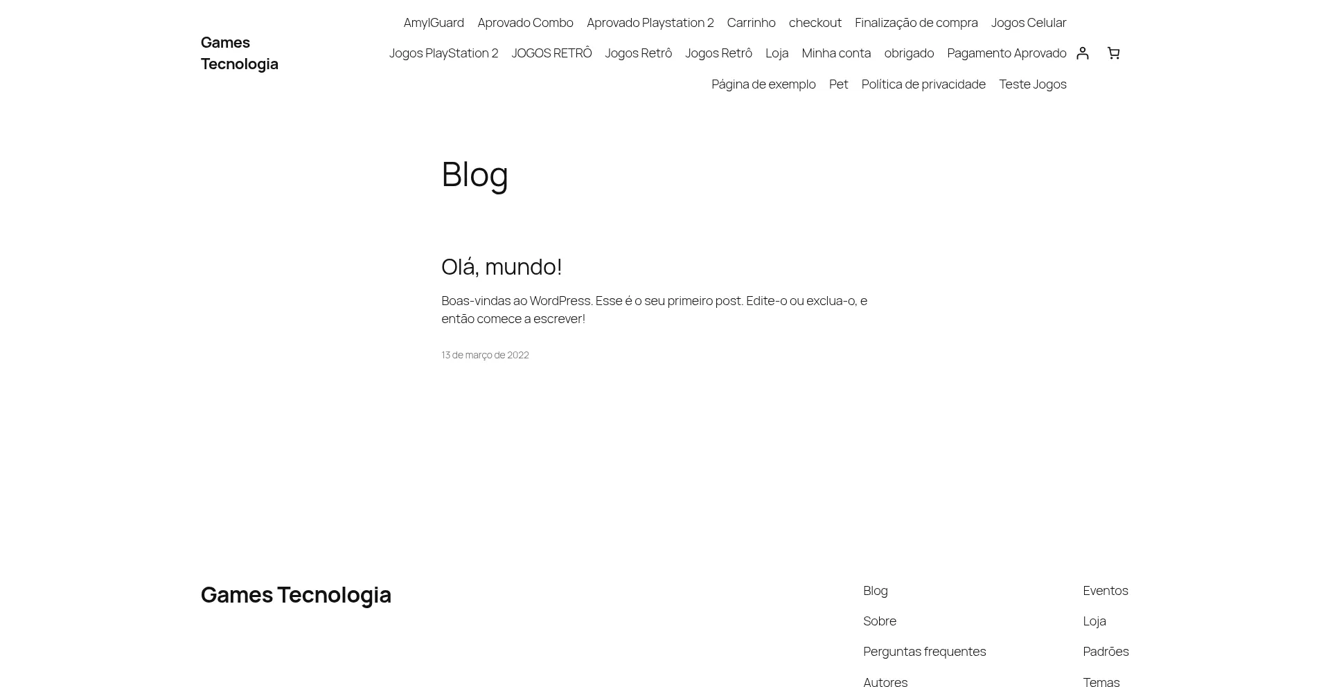 Website screenshot of Gamestecnologia.com.br