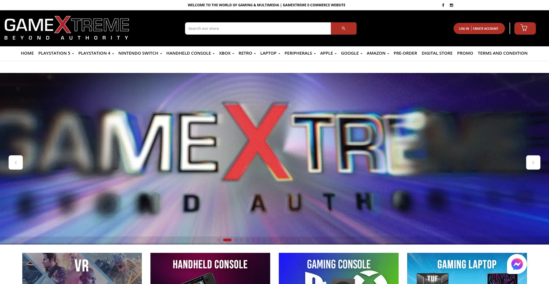 Website screenshot of Gamextreme.ph