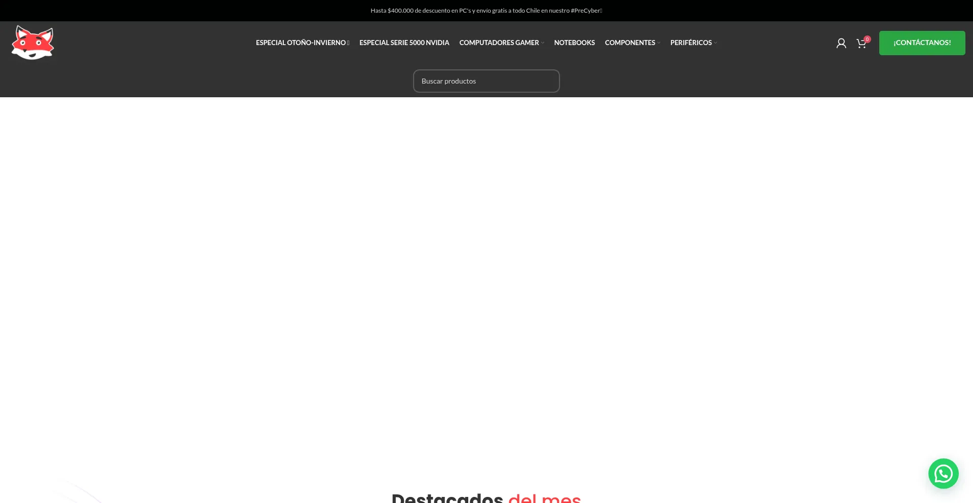 Website screenshot of Gaming-house.cl