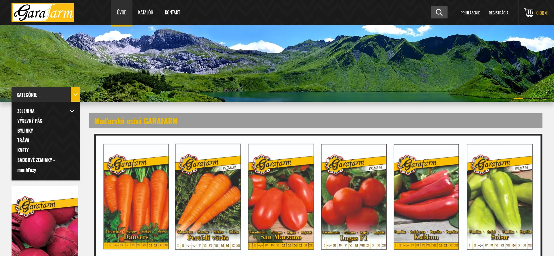 Website screenshot of Garafarm.sk