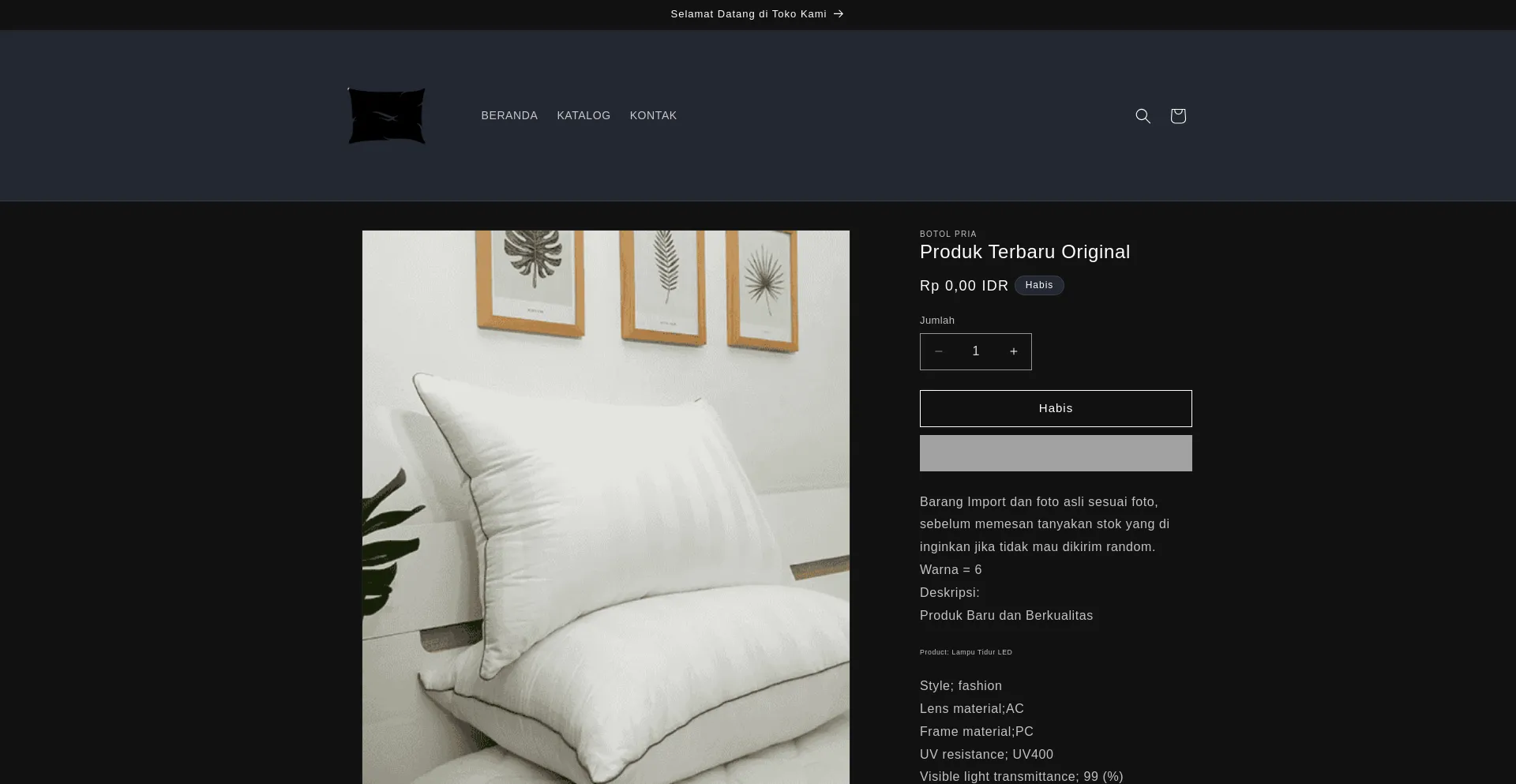 Website screenshot of Garasisudahcome.click
