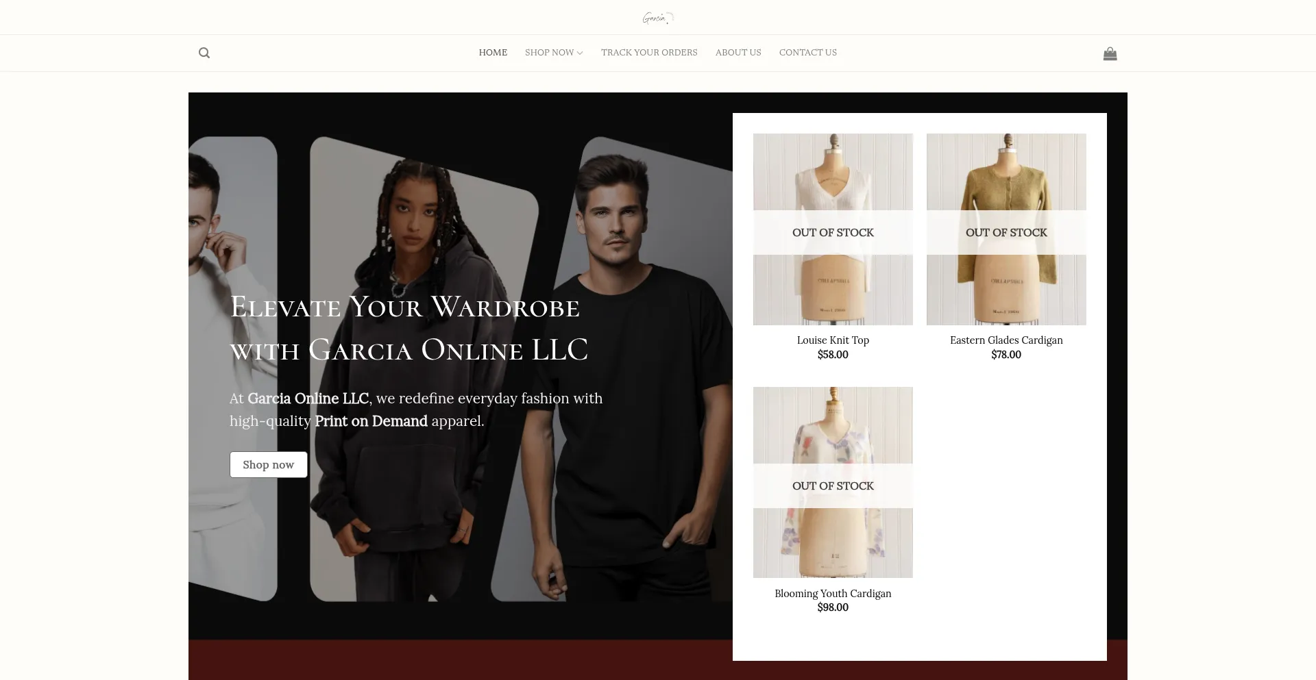 Website screenshot of Garciaonlinellc.com