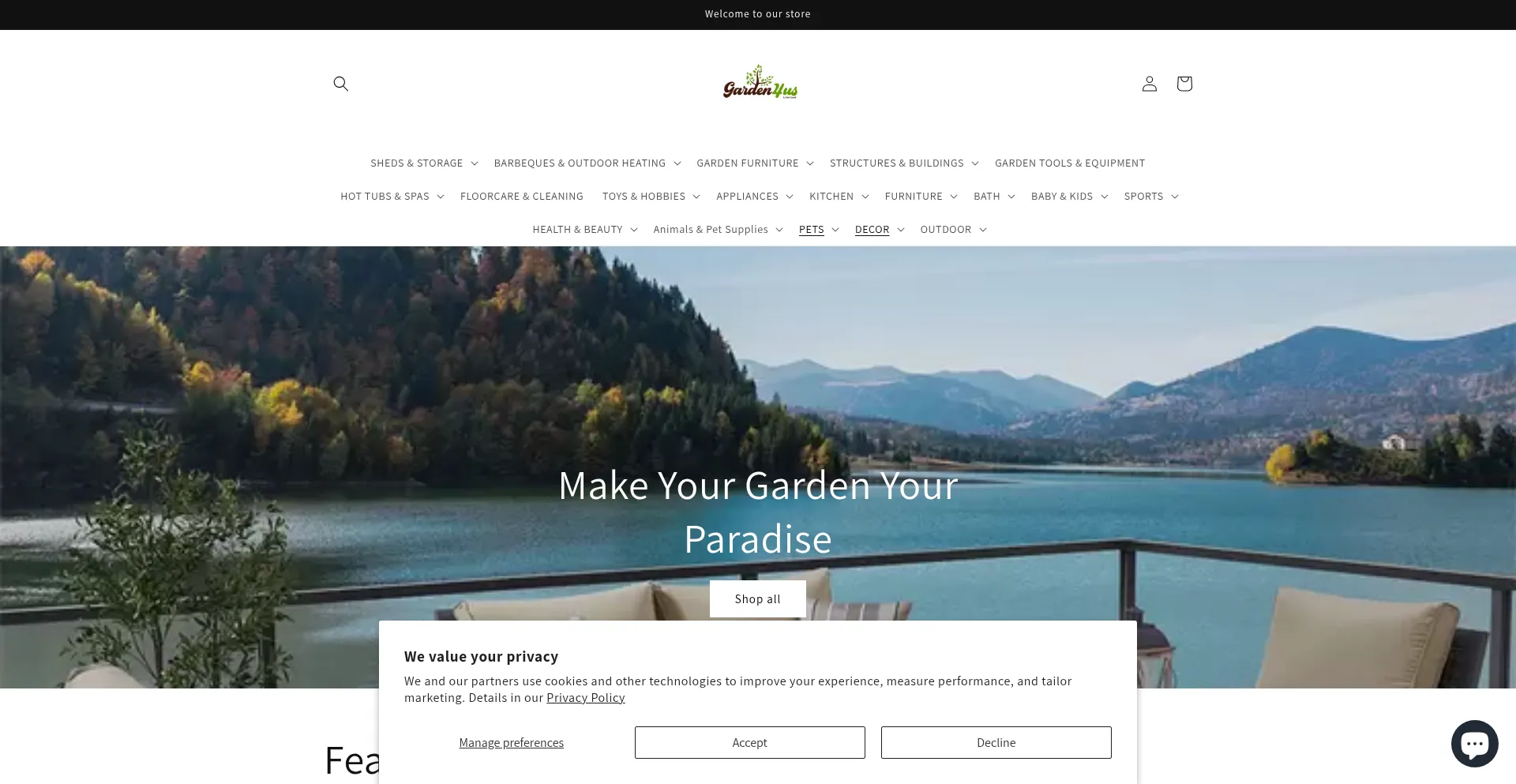 Website screenshot of Garden4us.co.uk