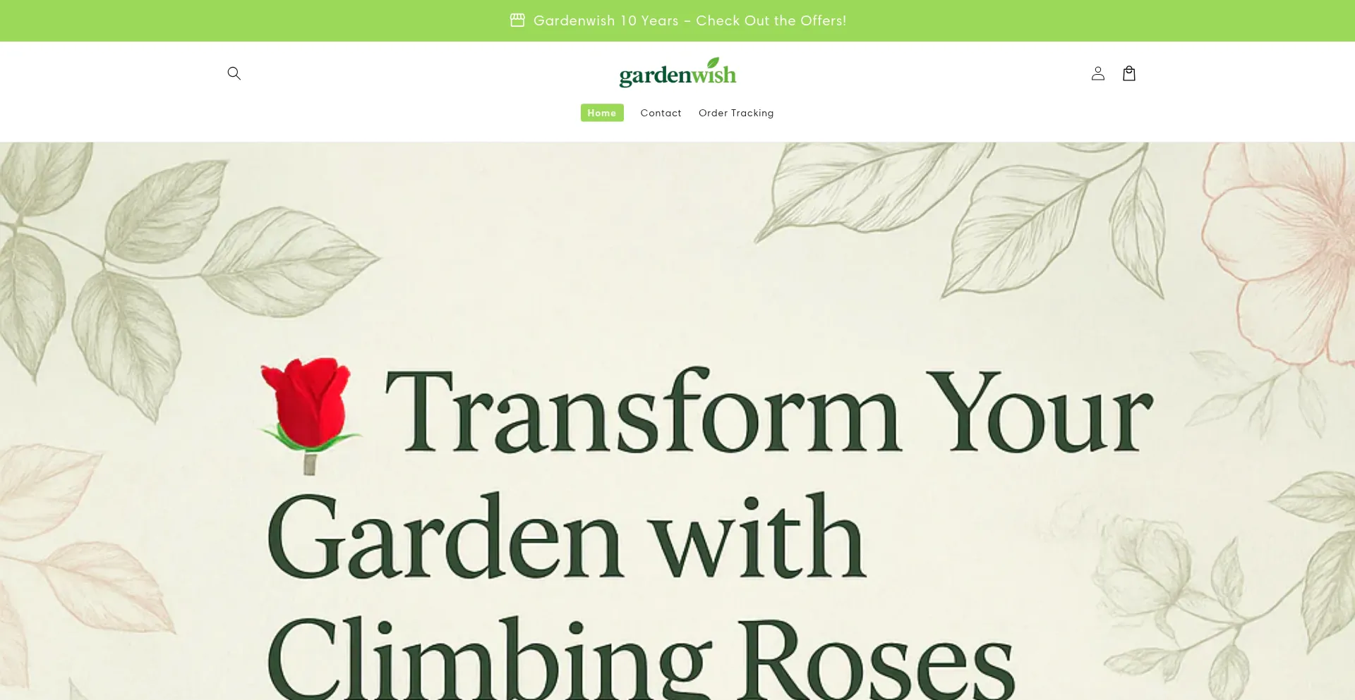 Website screenshot of Gardenwishofficial.com