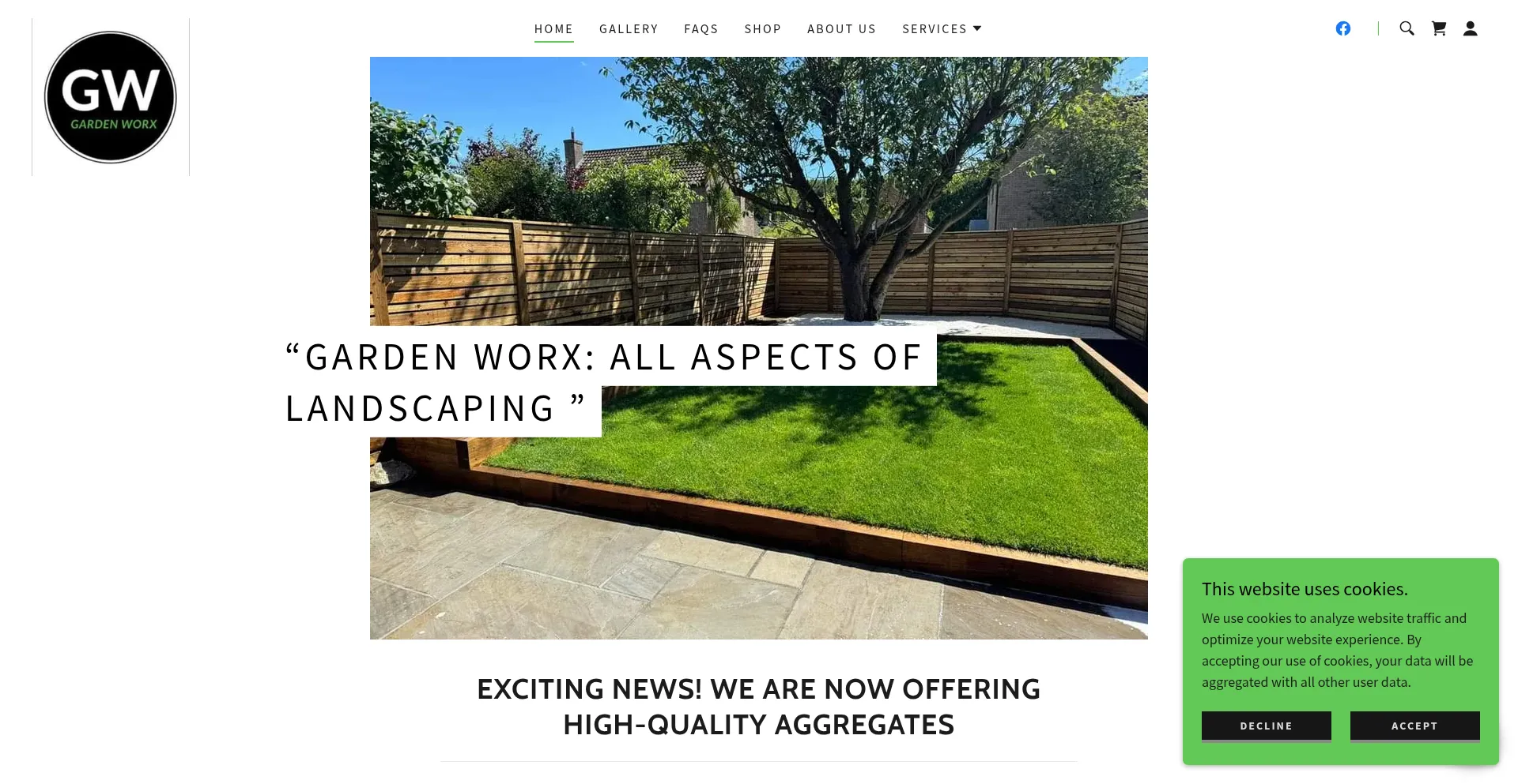 Website screenshot of Gardenworx.co.uk
