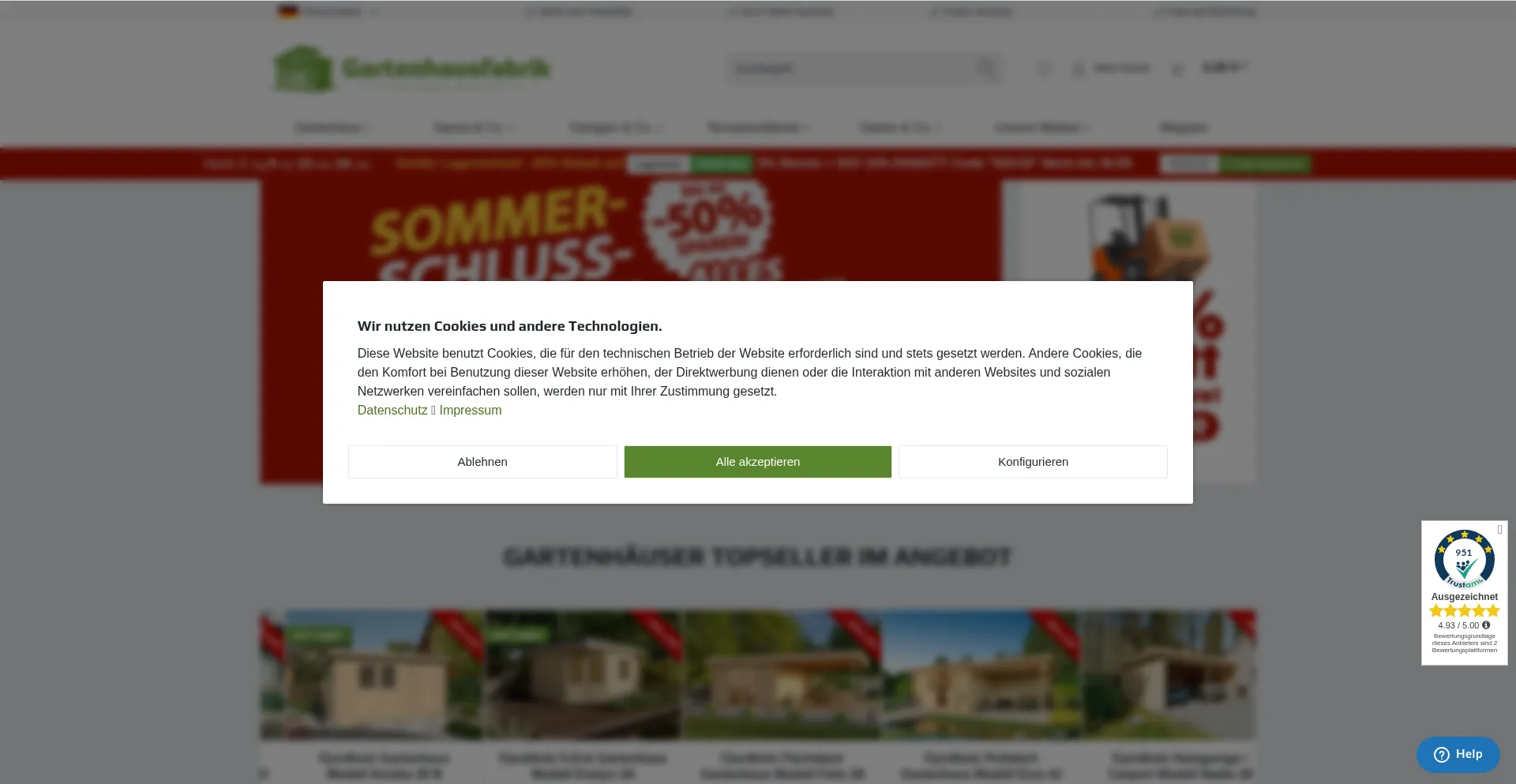 Gartenhausfabrik.de Screenshot