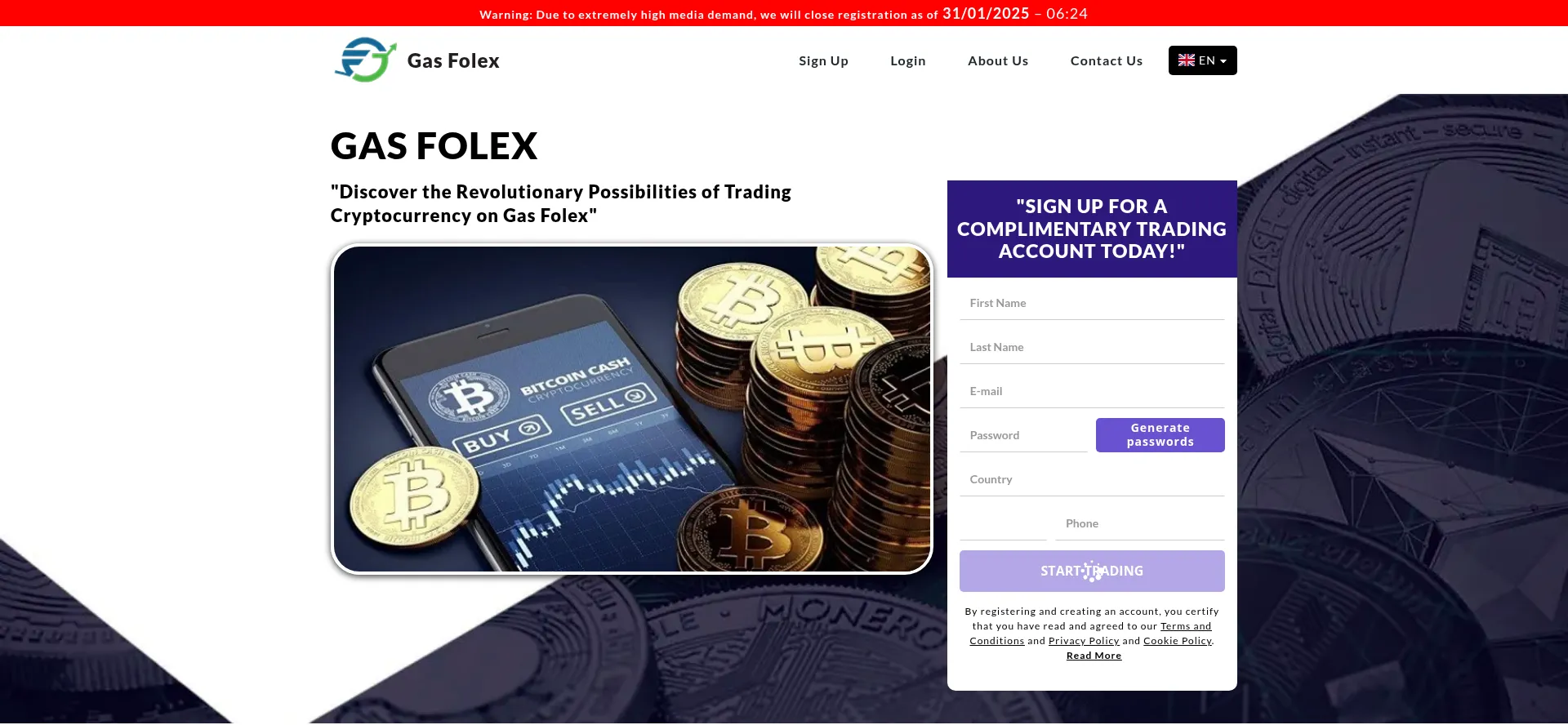 Website screenshot of Gas-folex.com