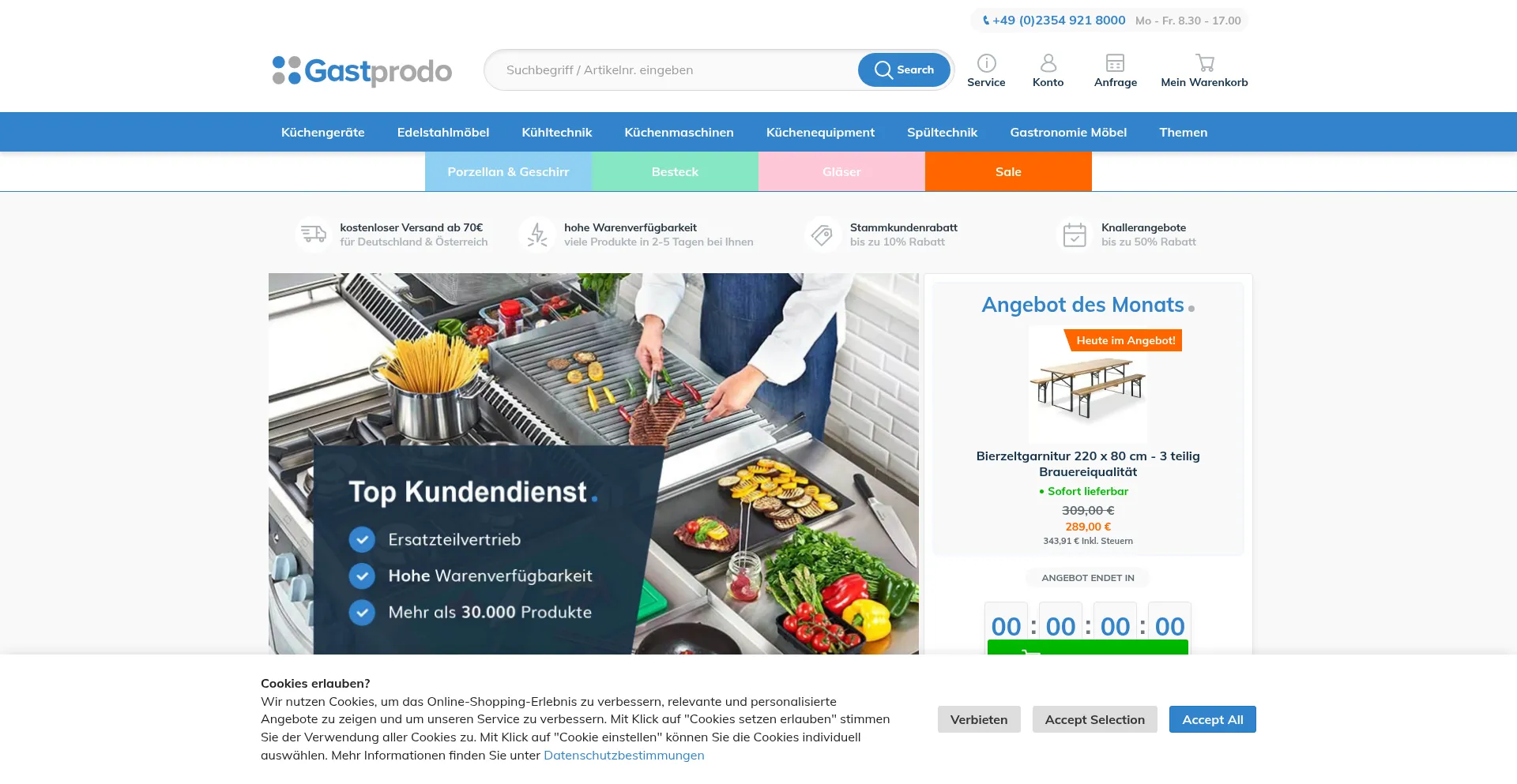 Website screenshot of Gastprodo.com