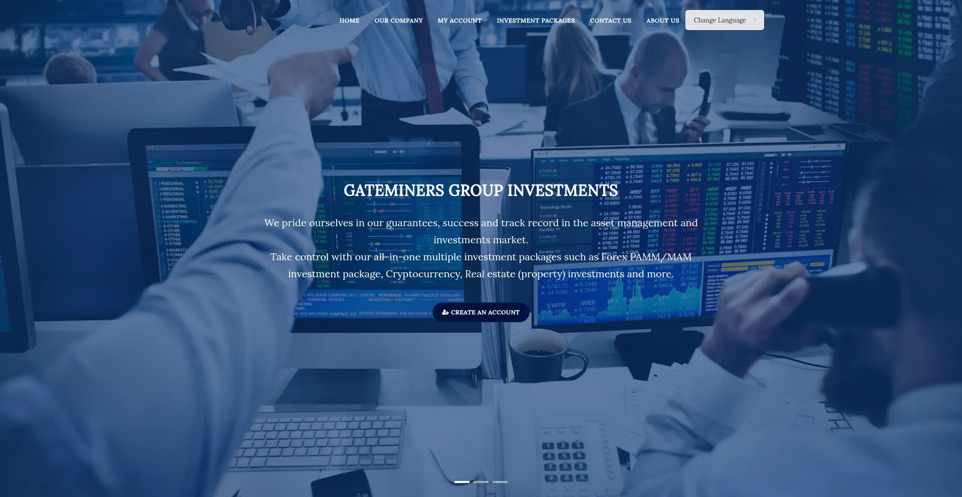 Website screenshot of Gateminers.com