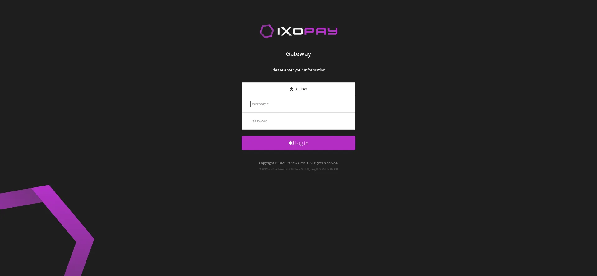 Website screenshot of Gateway.ixopay.com