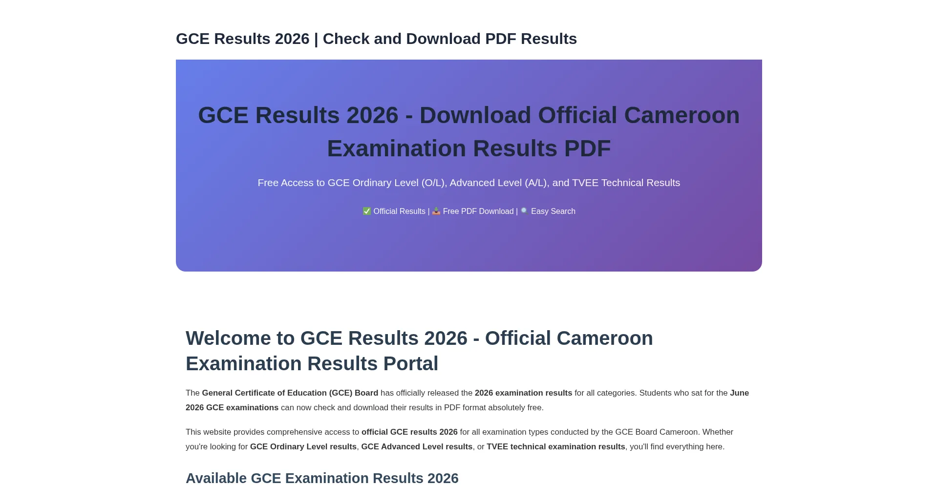 Gceresults2026.com