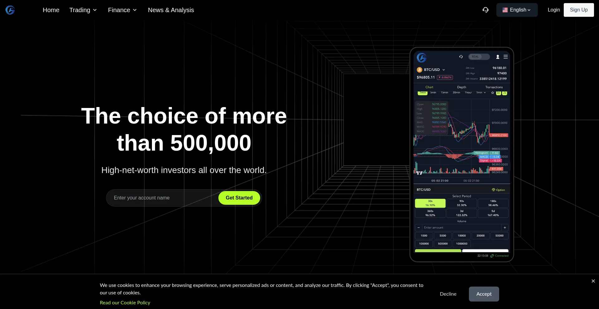 Website screenshot of Gchainfi.com