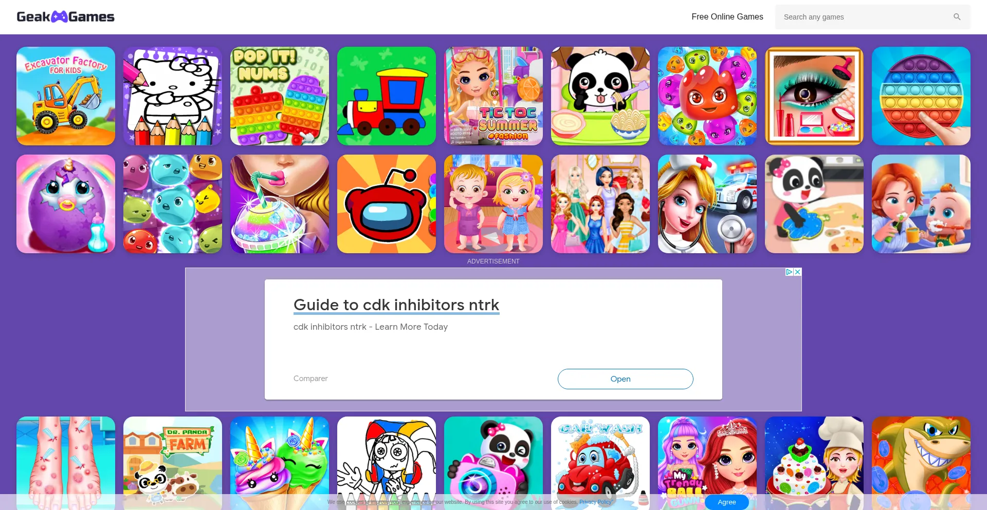 Website screenshot of Geakgames.com