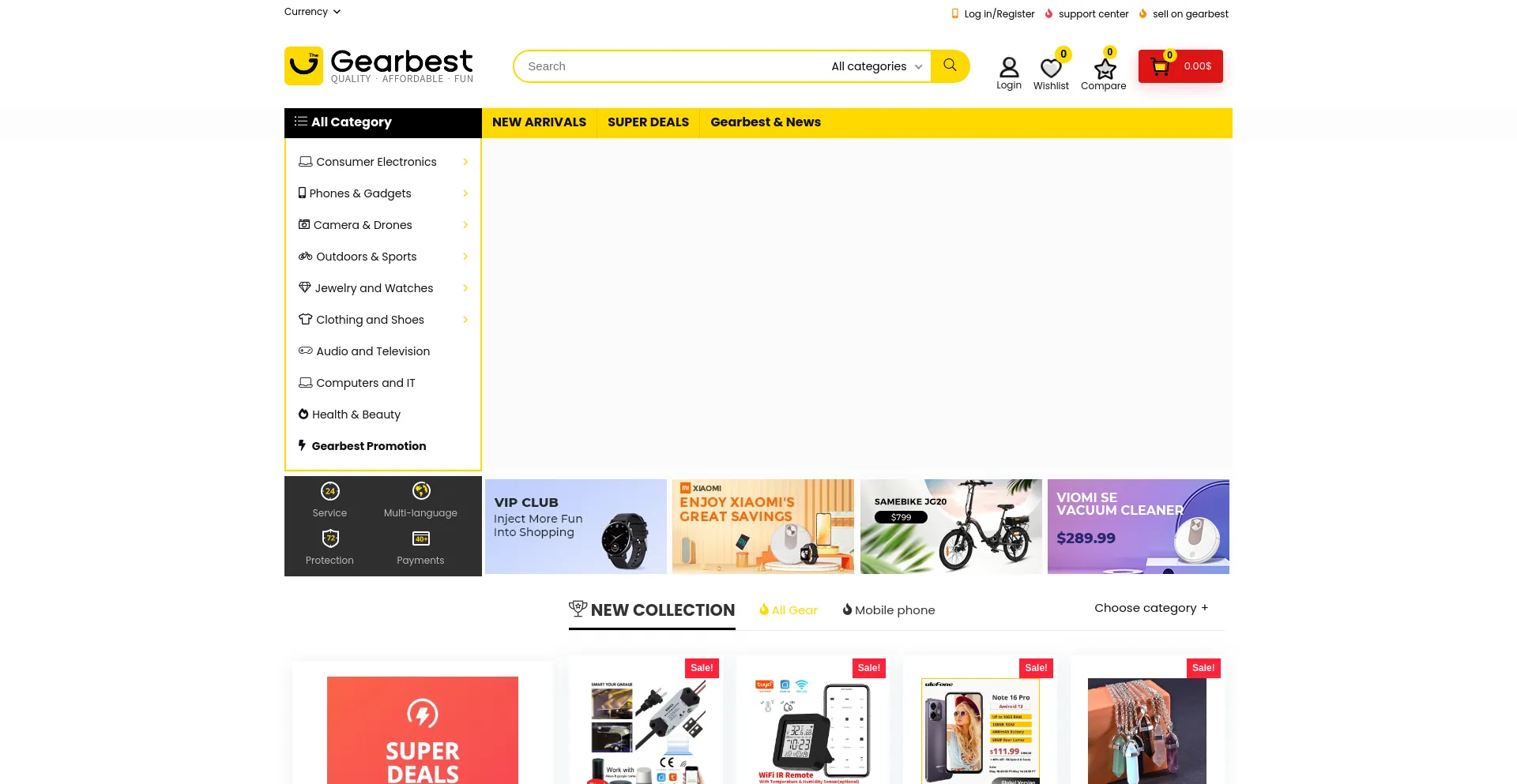 Website screenshot of Gearbest.ma