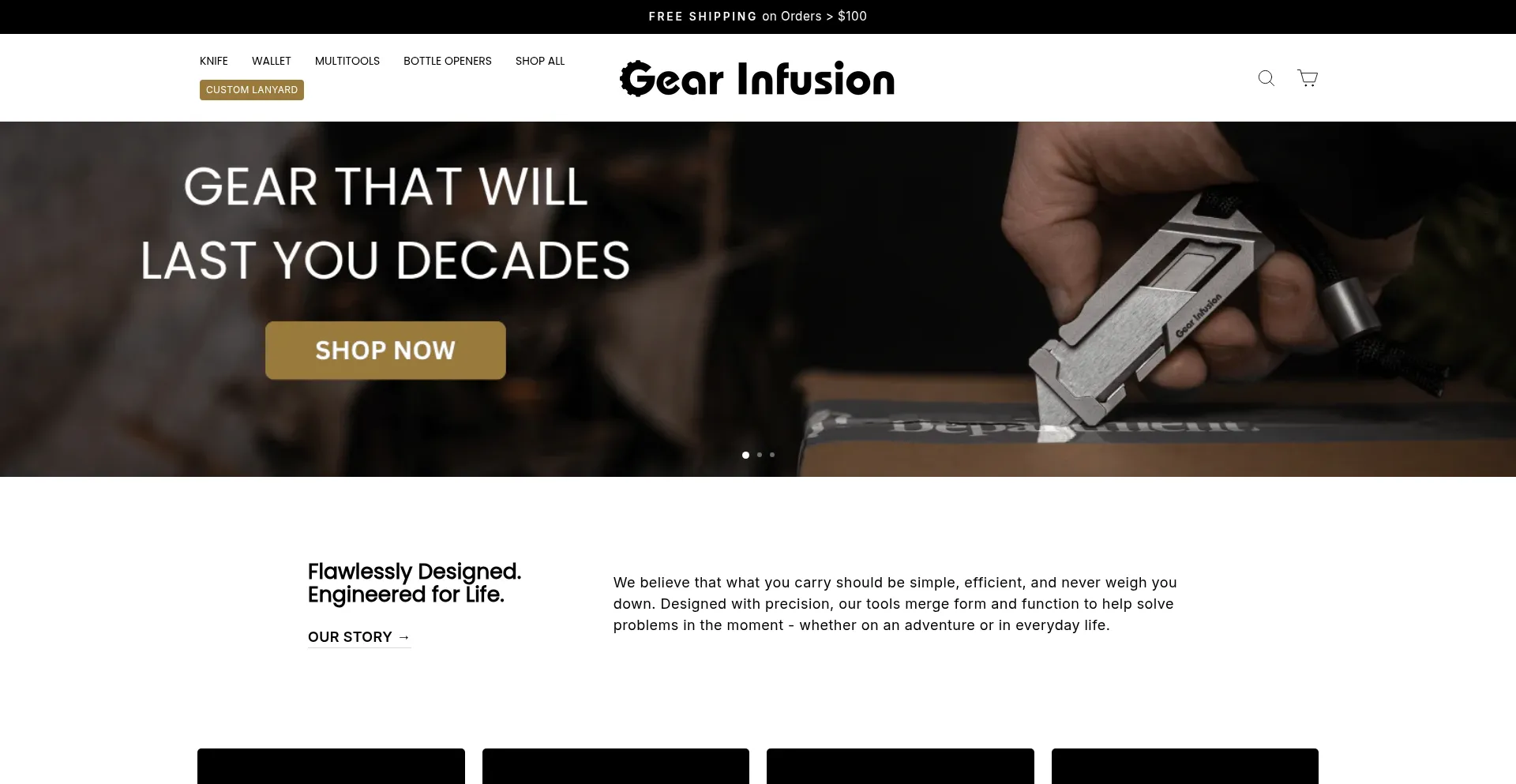Website screenshot of Gearinfusion.com