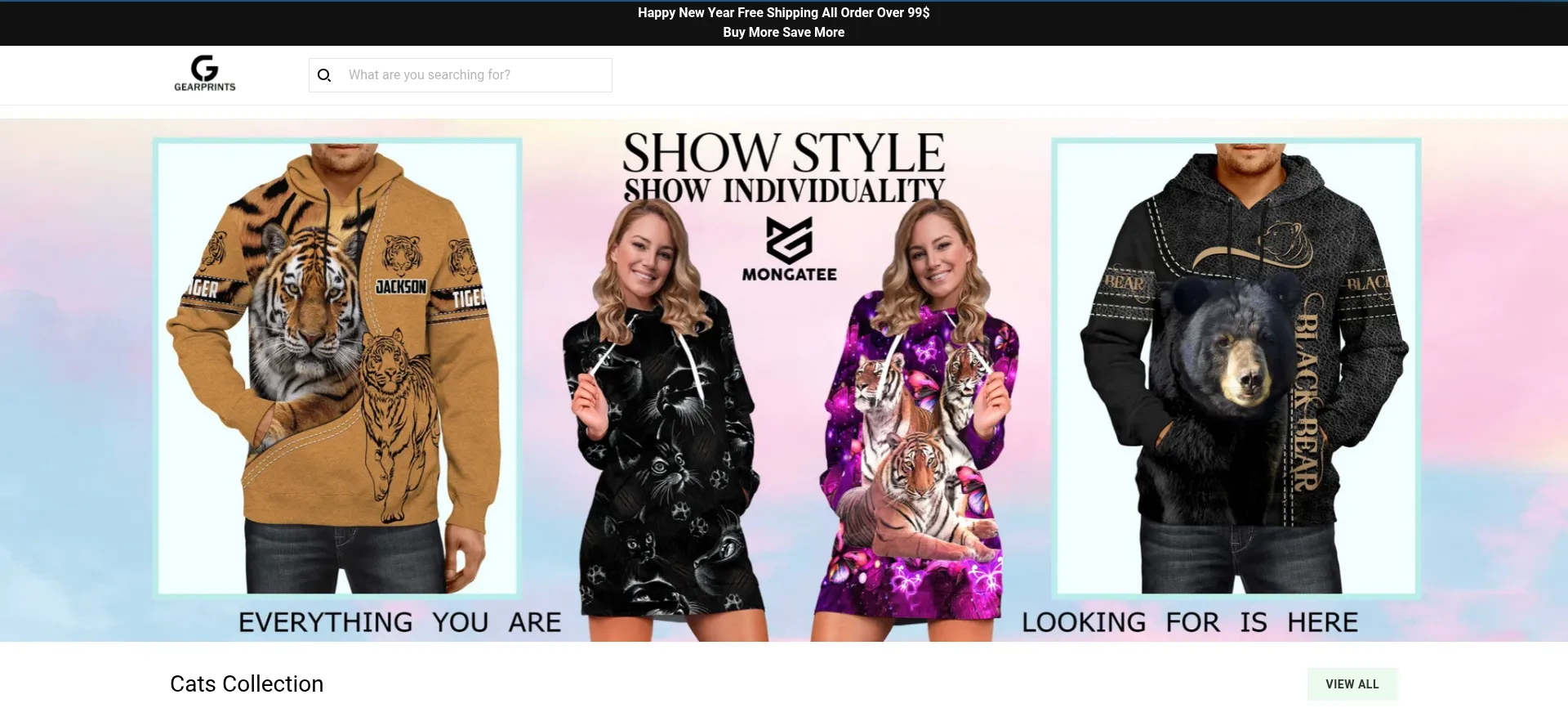 Website screenshot of Gearprints.com