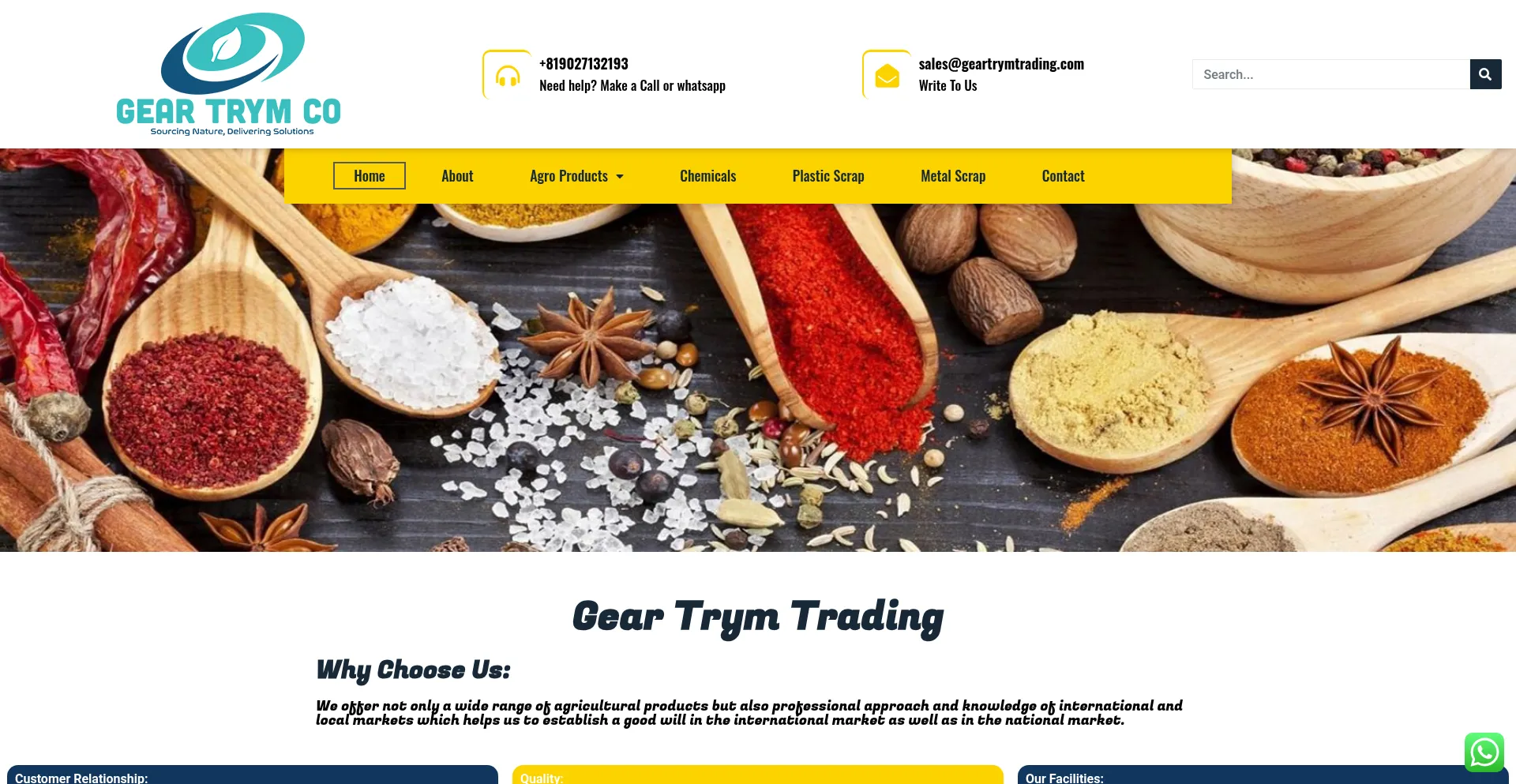 Website screenshot of Geartrymtrading.com