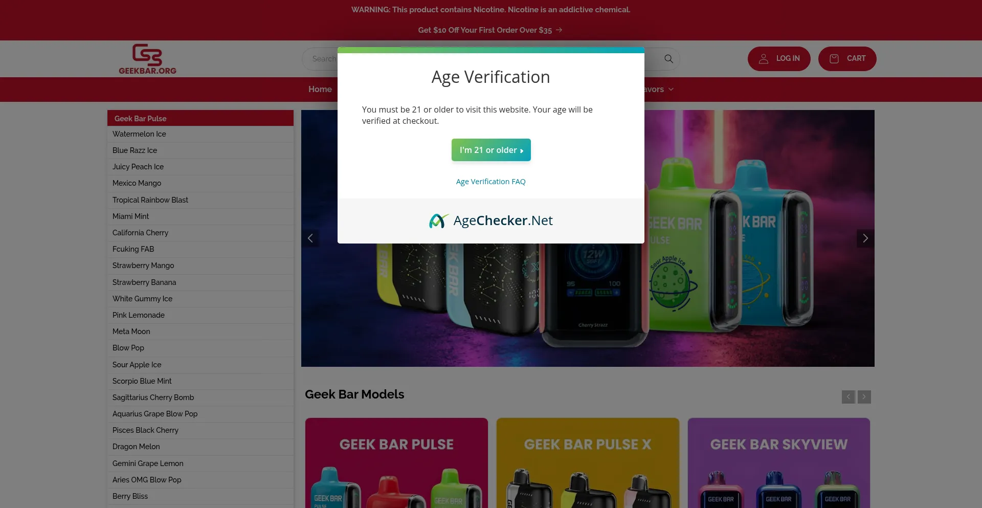 Website screenshot of Geekbar.org