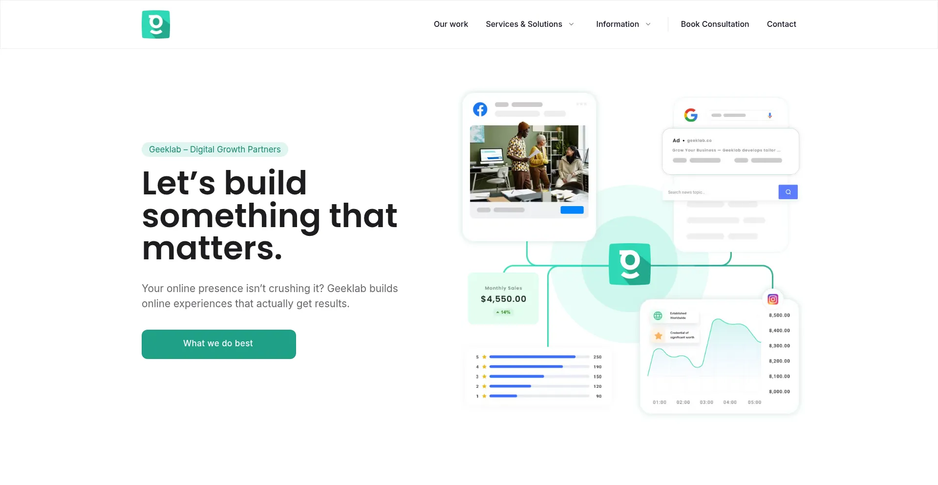 Website screenshot of Geeklab.co