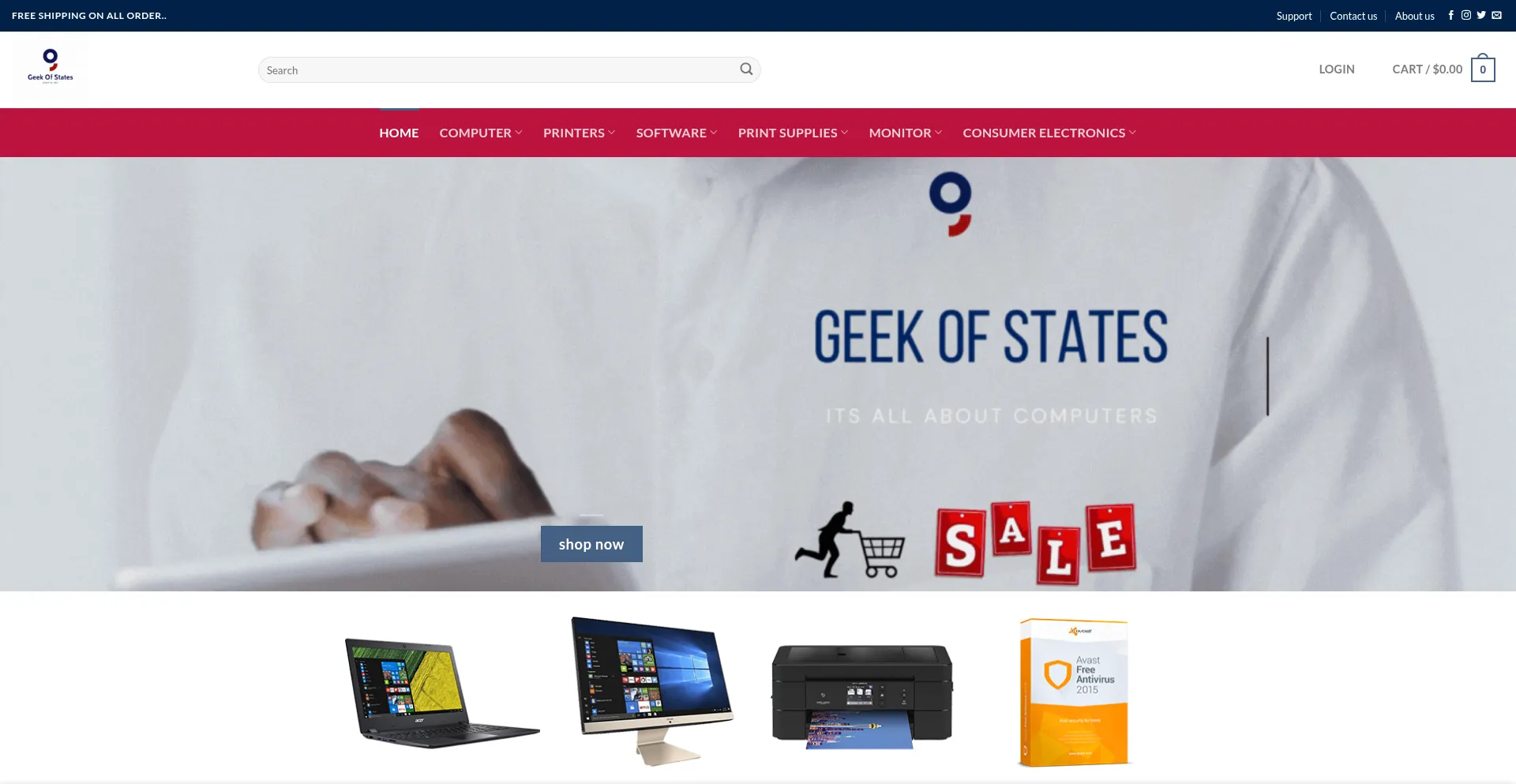 Website screenshot of Geekofstates.com