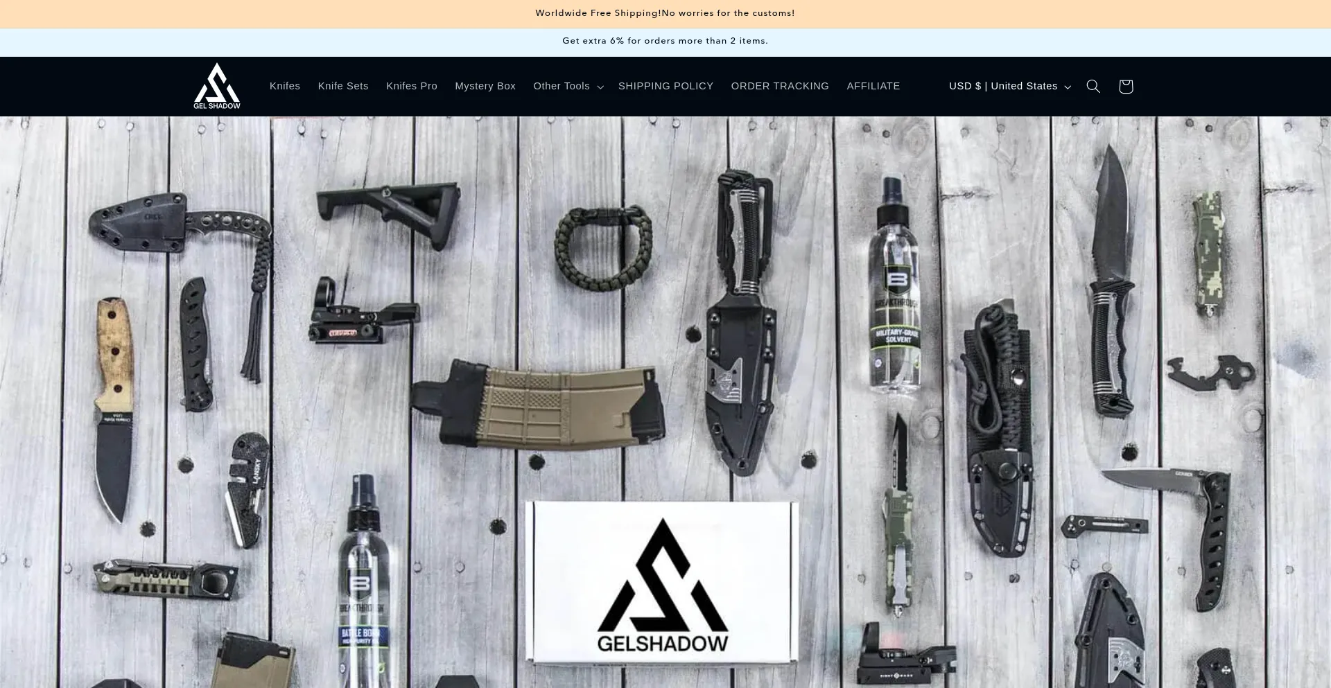 Website screenshot of Gelshadow.com