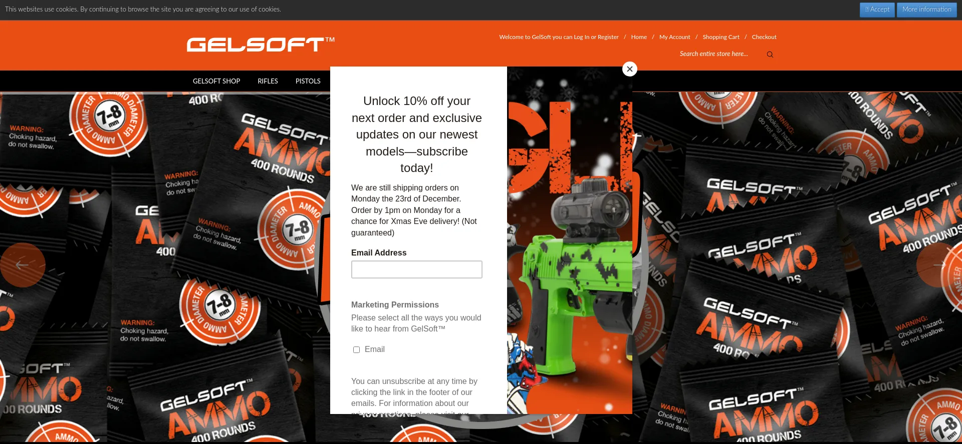 Website screenshot of Gelsoft.co.uk