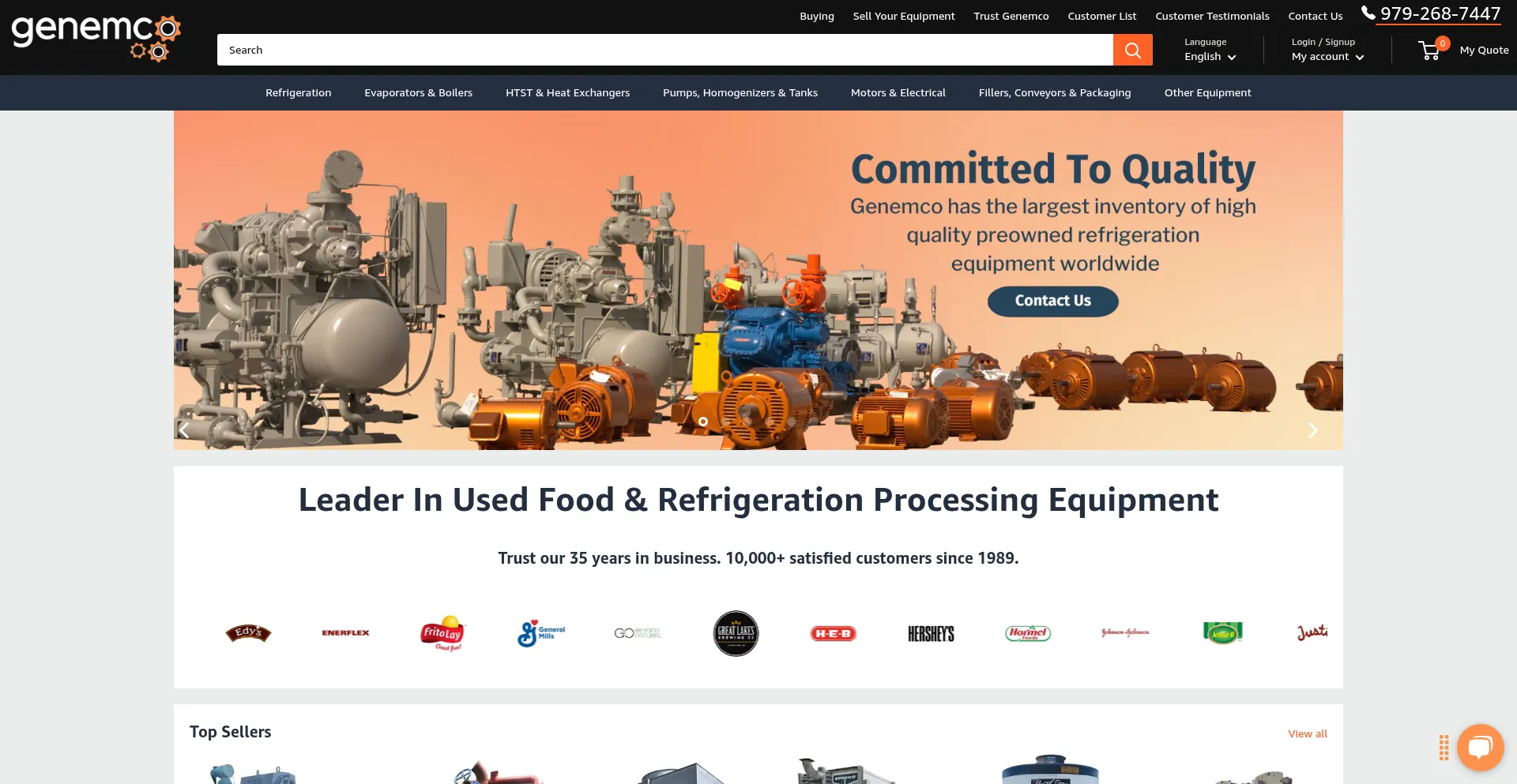 Website screenshot of Genemco.com