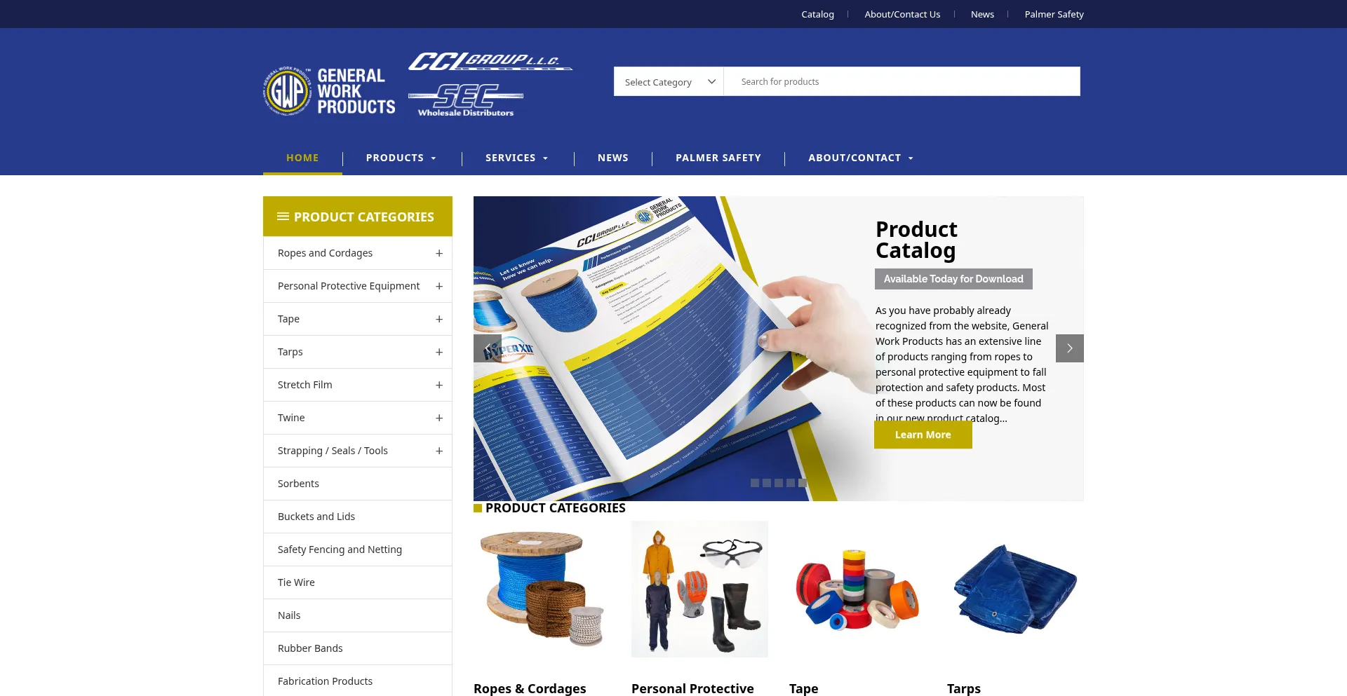 Website screenshot of Generalworkproducts.com
