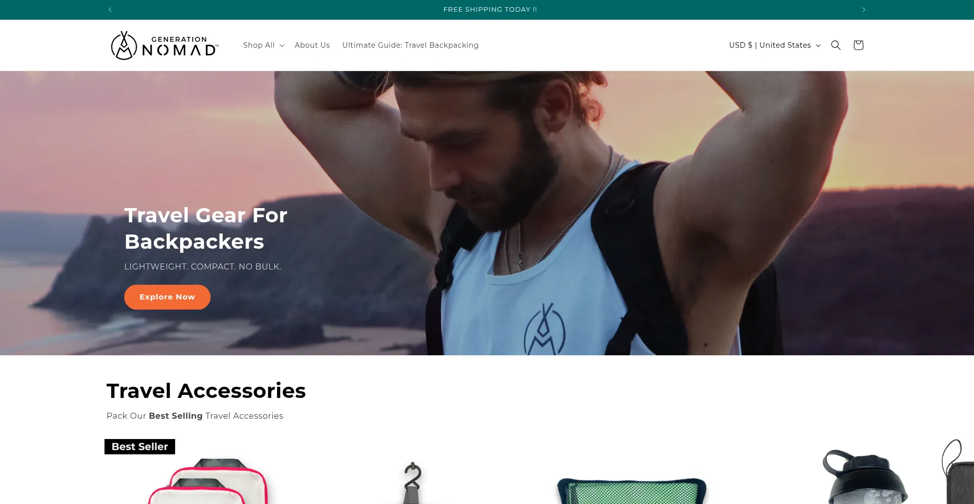 Website screenshot of Generation-nomad.com