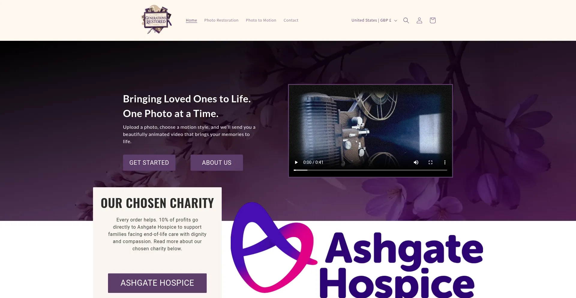 Website screenshot of Generationsrestored.co.uk