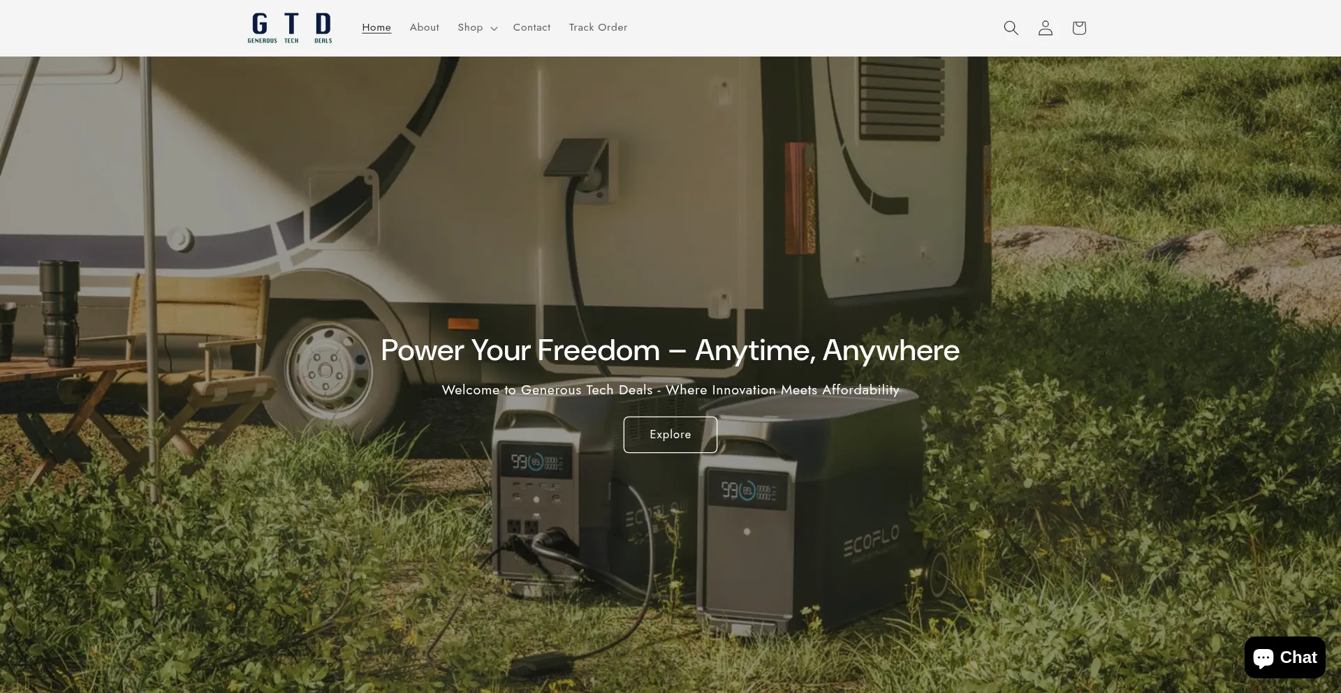 Website screenshot of Generoustechdeals.com