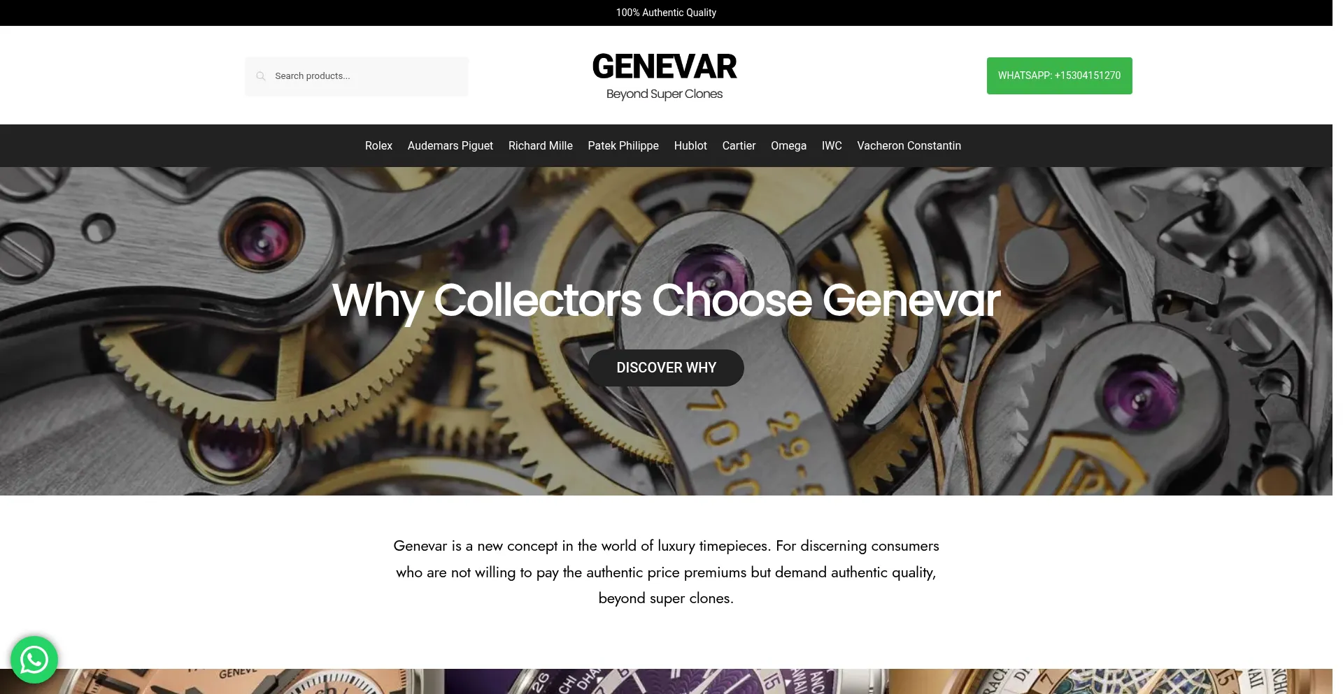 Website screenshot of Genevar.co