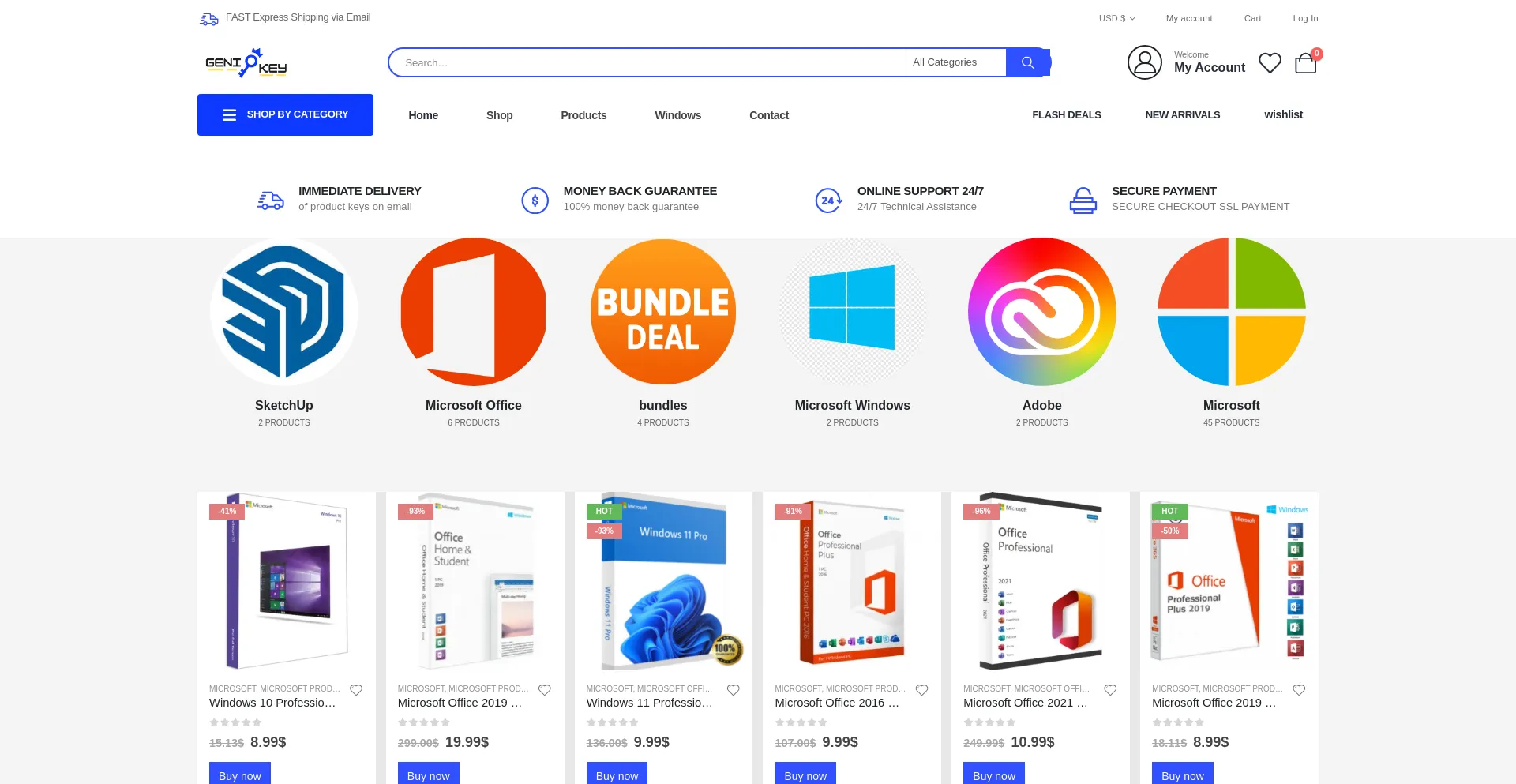 Website screenshot of Genikey.com