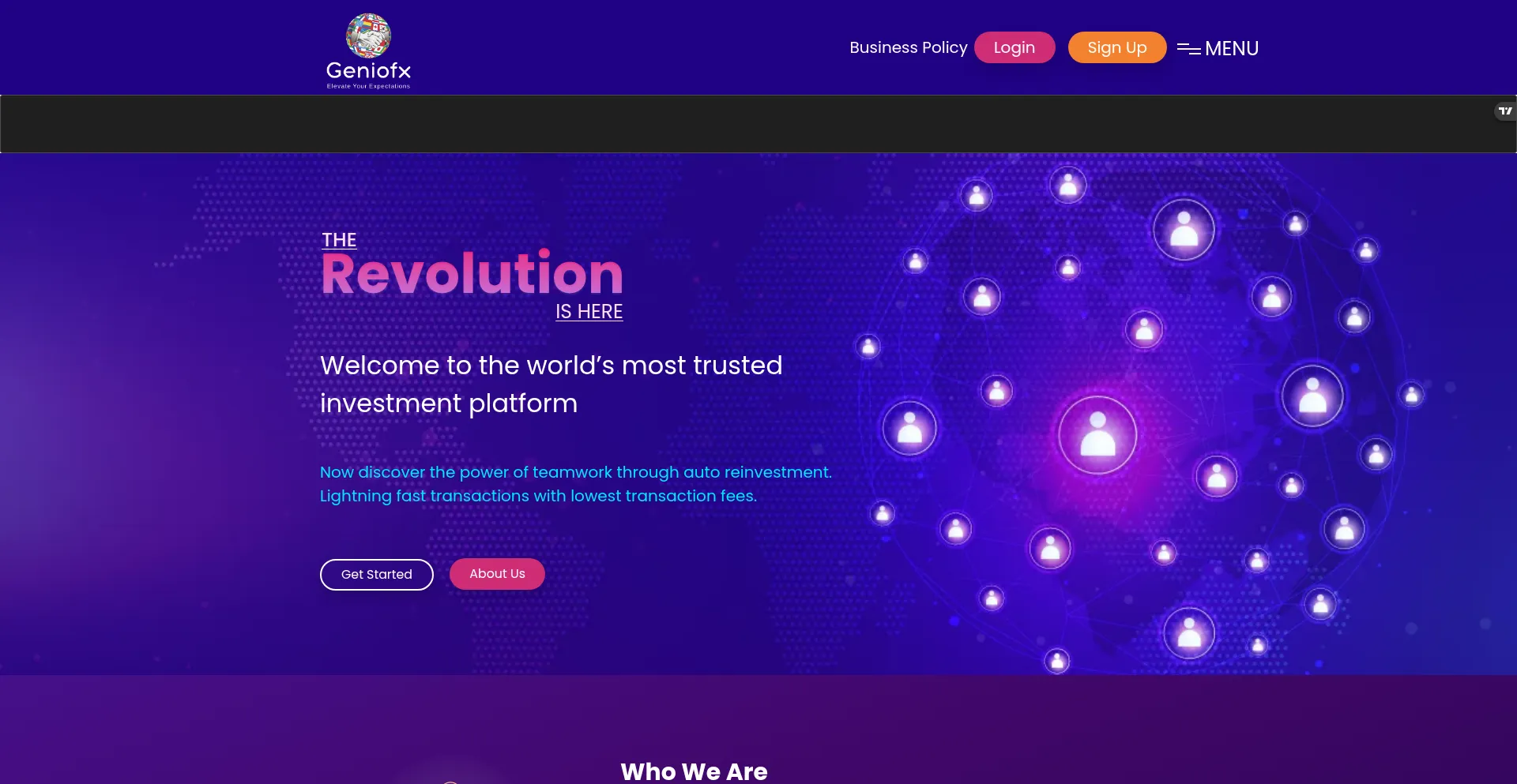 Website screenshot of Geniofx.com