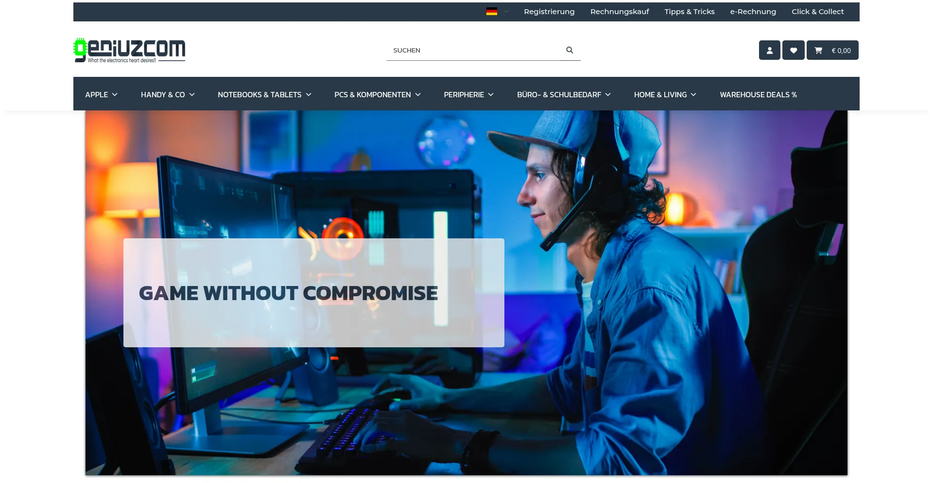 Website screenshot of Geniuzcom.at