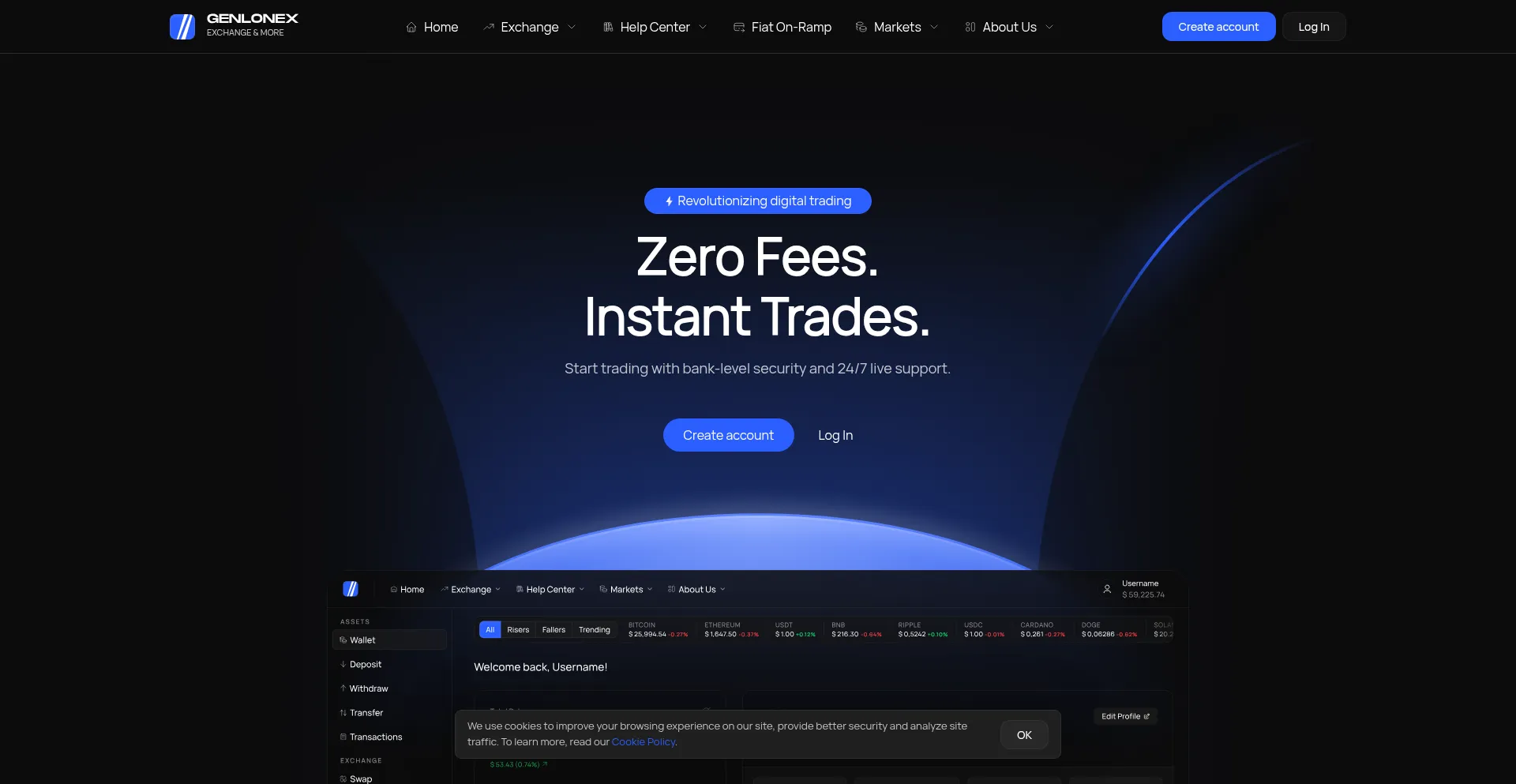 Website screenshot of Genlonex.com