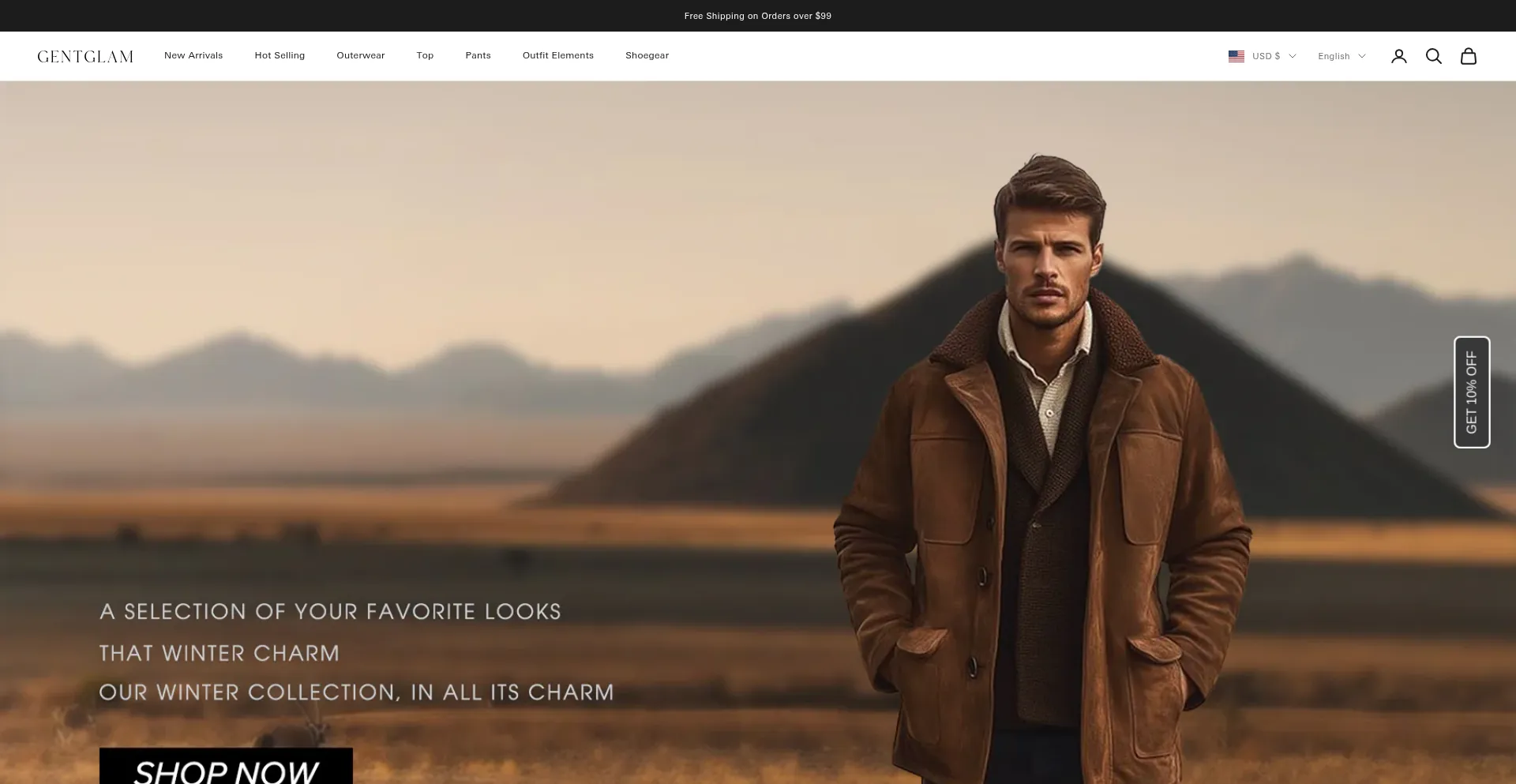 Website screenshot of Gentglam.com