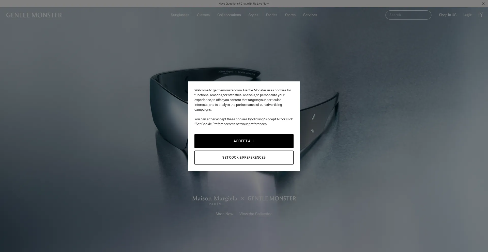 Website screenshot of Gentlemonster.com