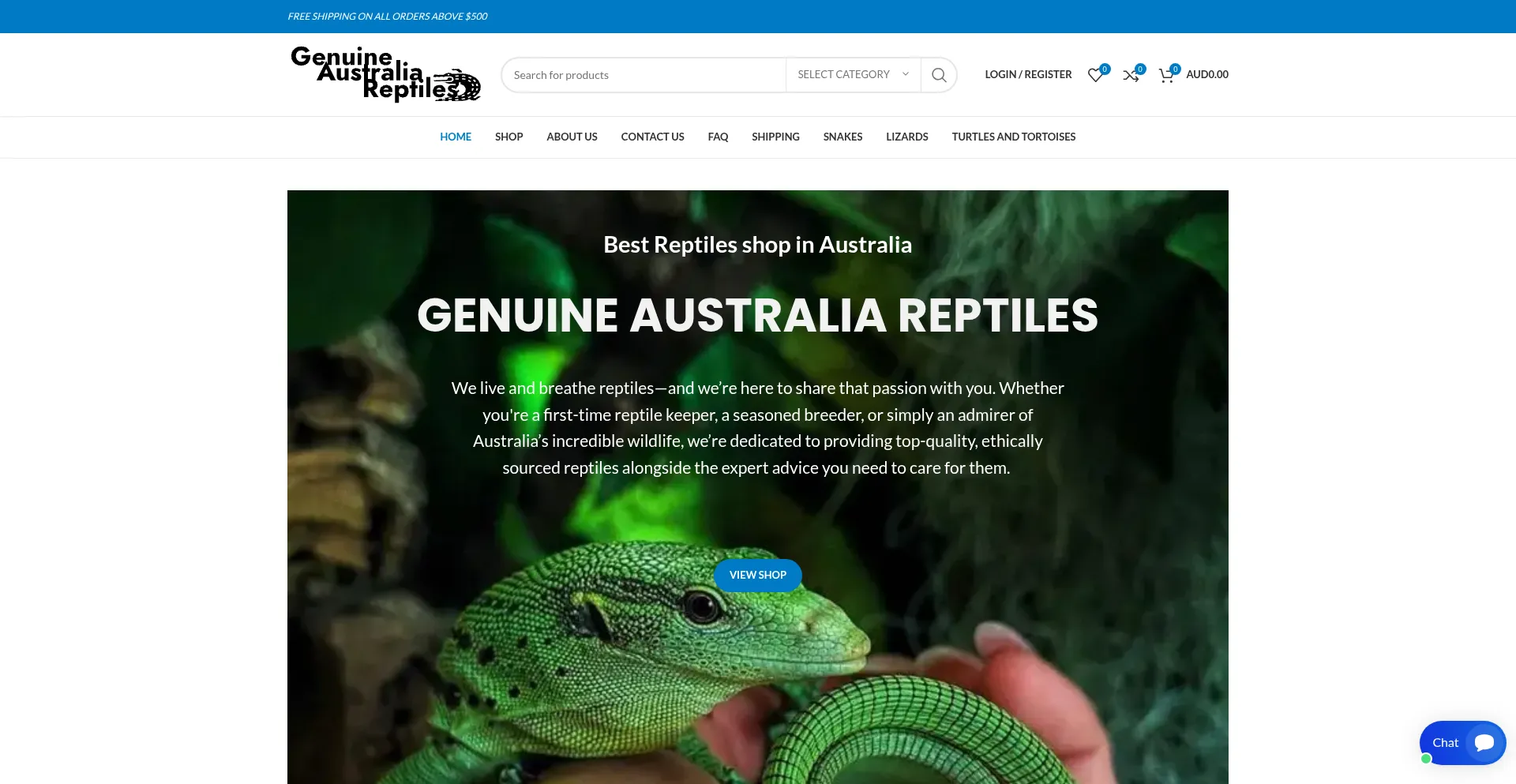 Website screenshot of Genuineaustraliareptiles.com