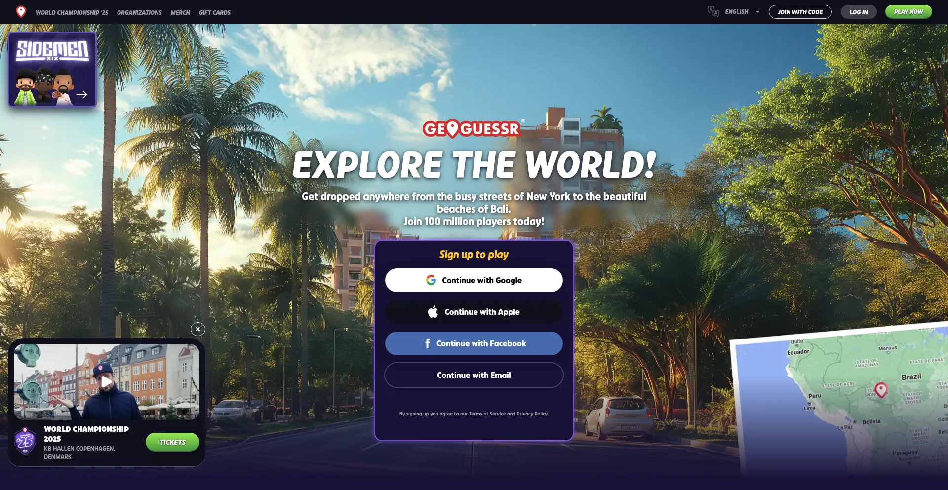Website screenshot of Geoguessr.com