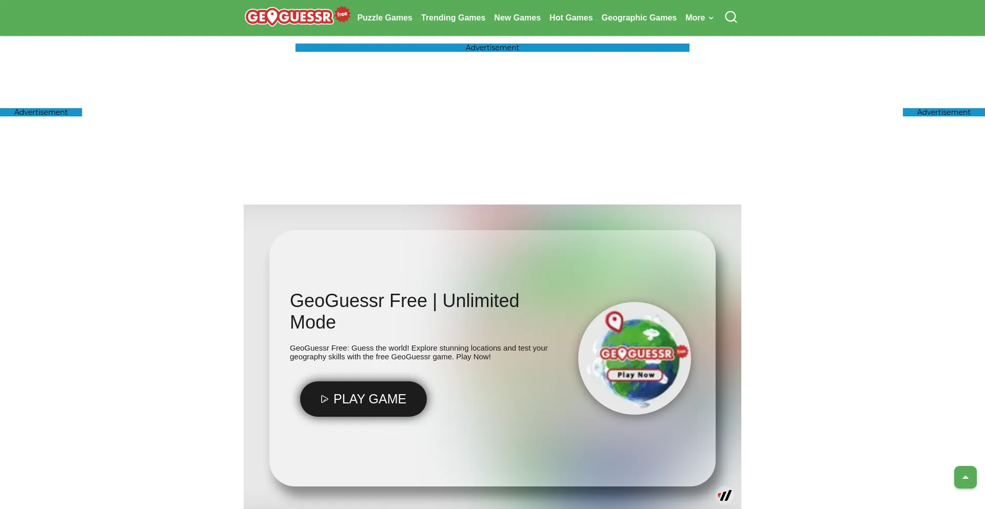 Website screenshot of Geoguessr.io