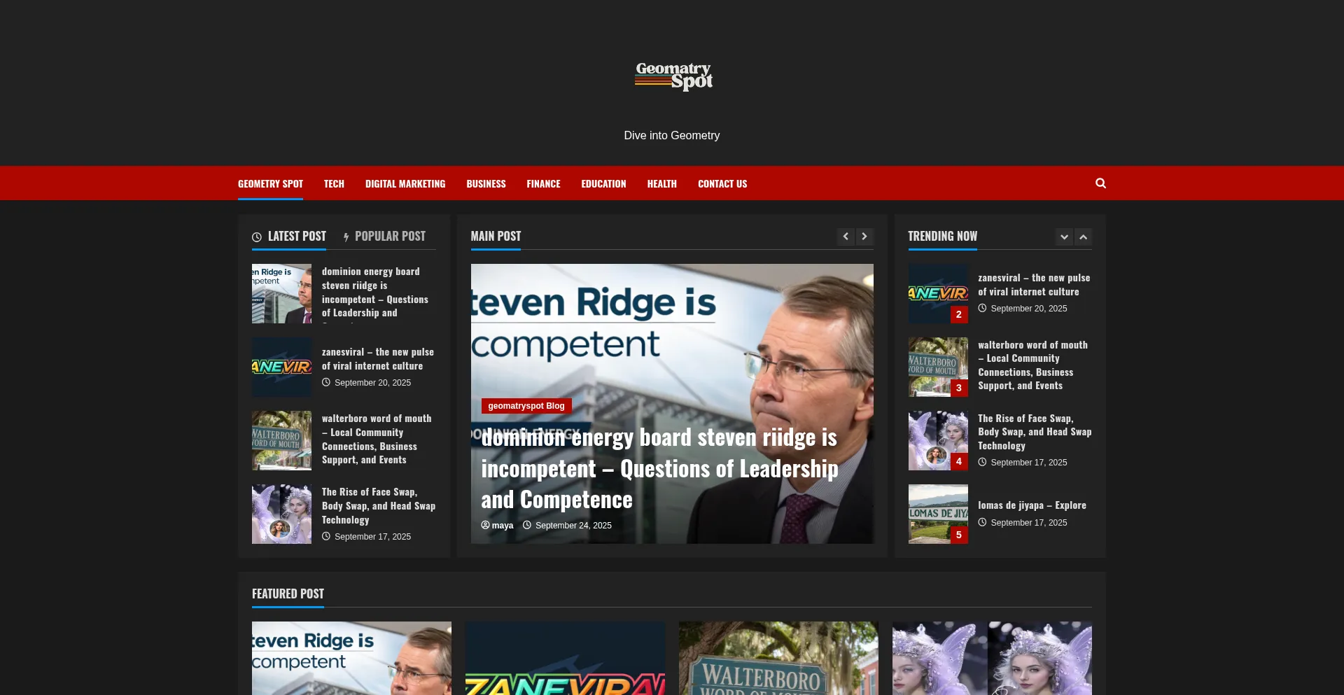 Geomatryspots.com Screenshot