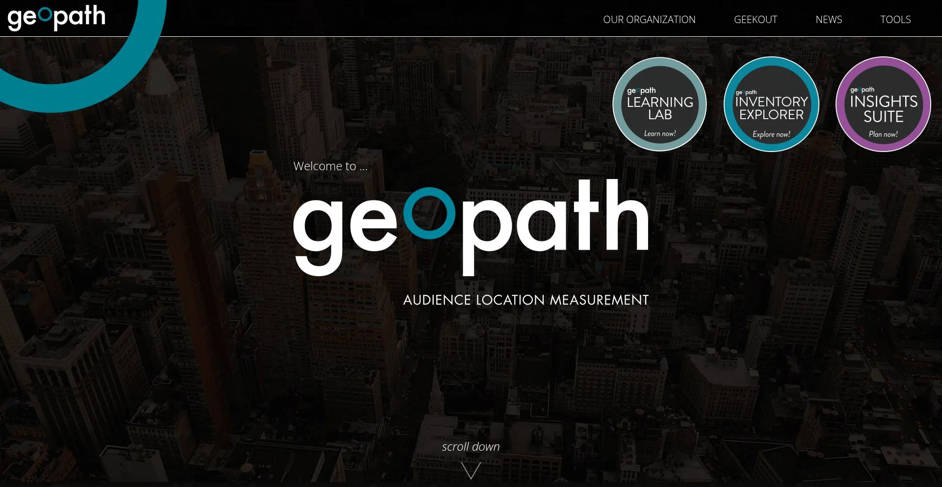 Website screenshot of Geopath.org