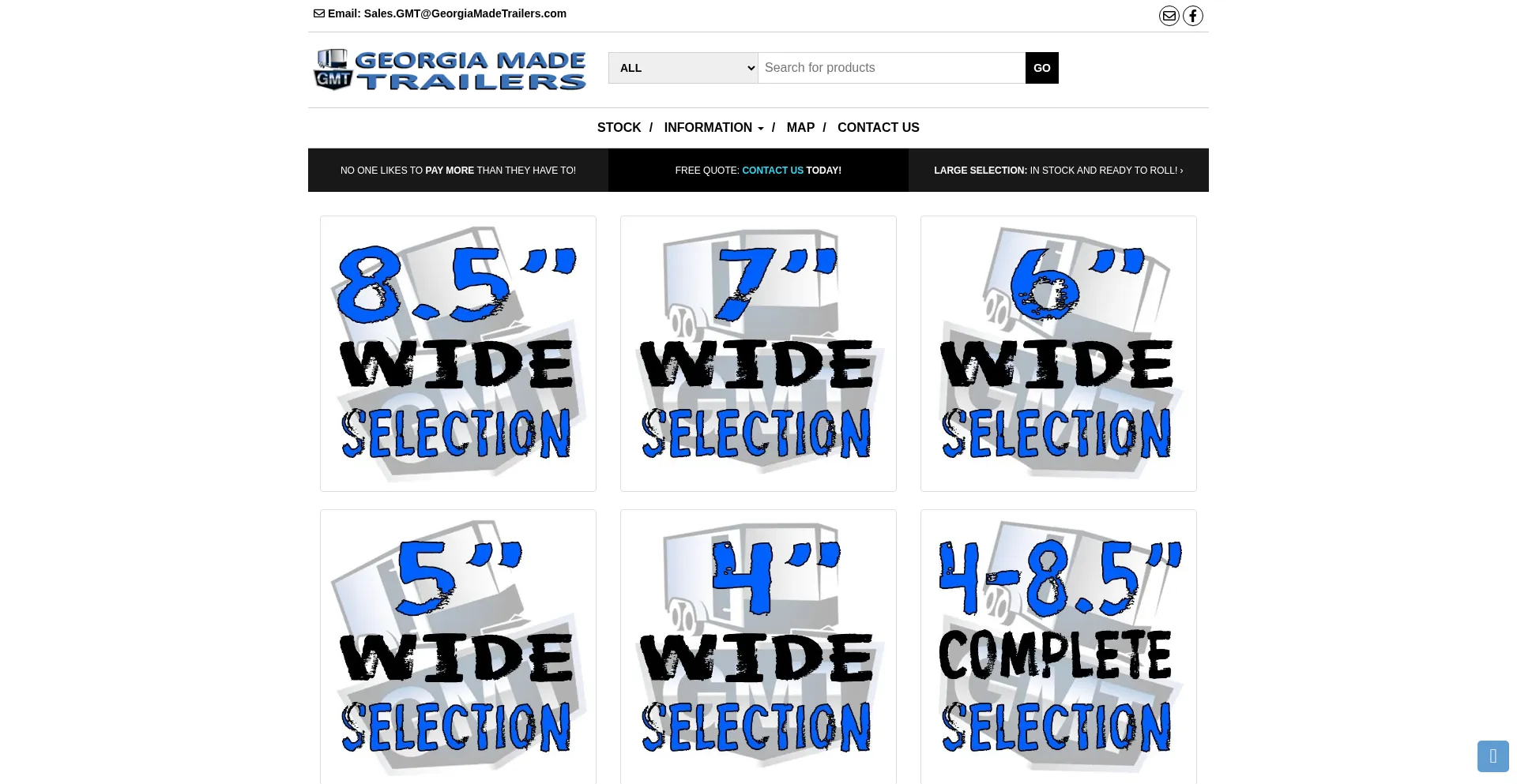 Website screenshot of Georgiamadetrailers.com