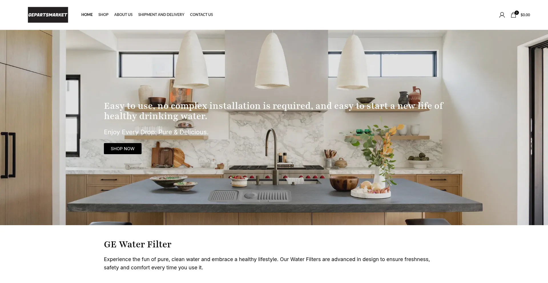 Website screenshot of Gepartsmarket.com
