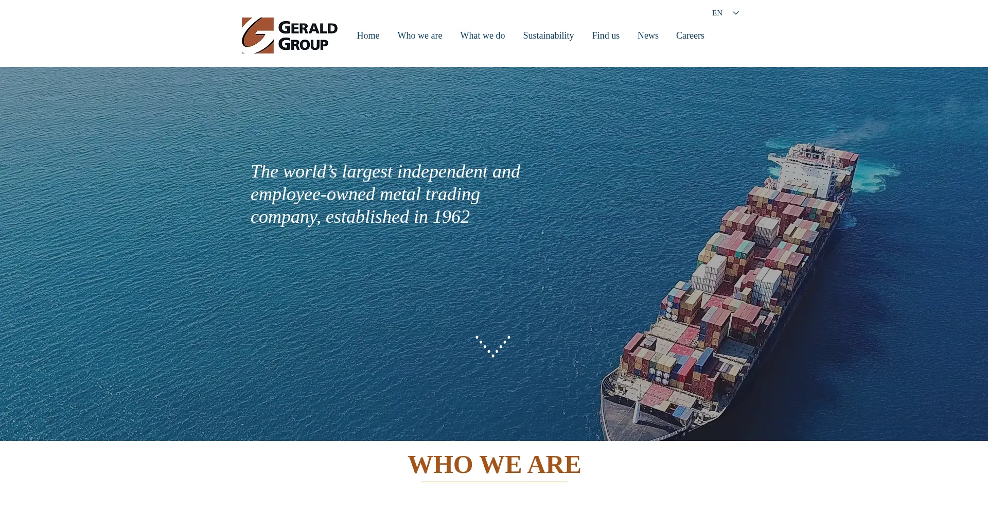 Website screenshot of Gerald.com