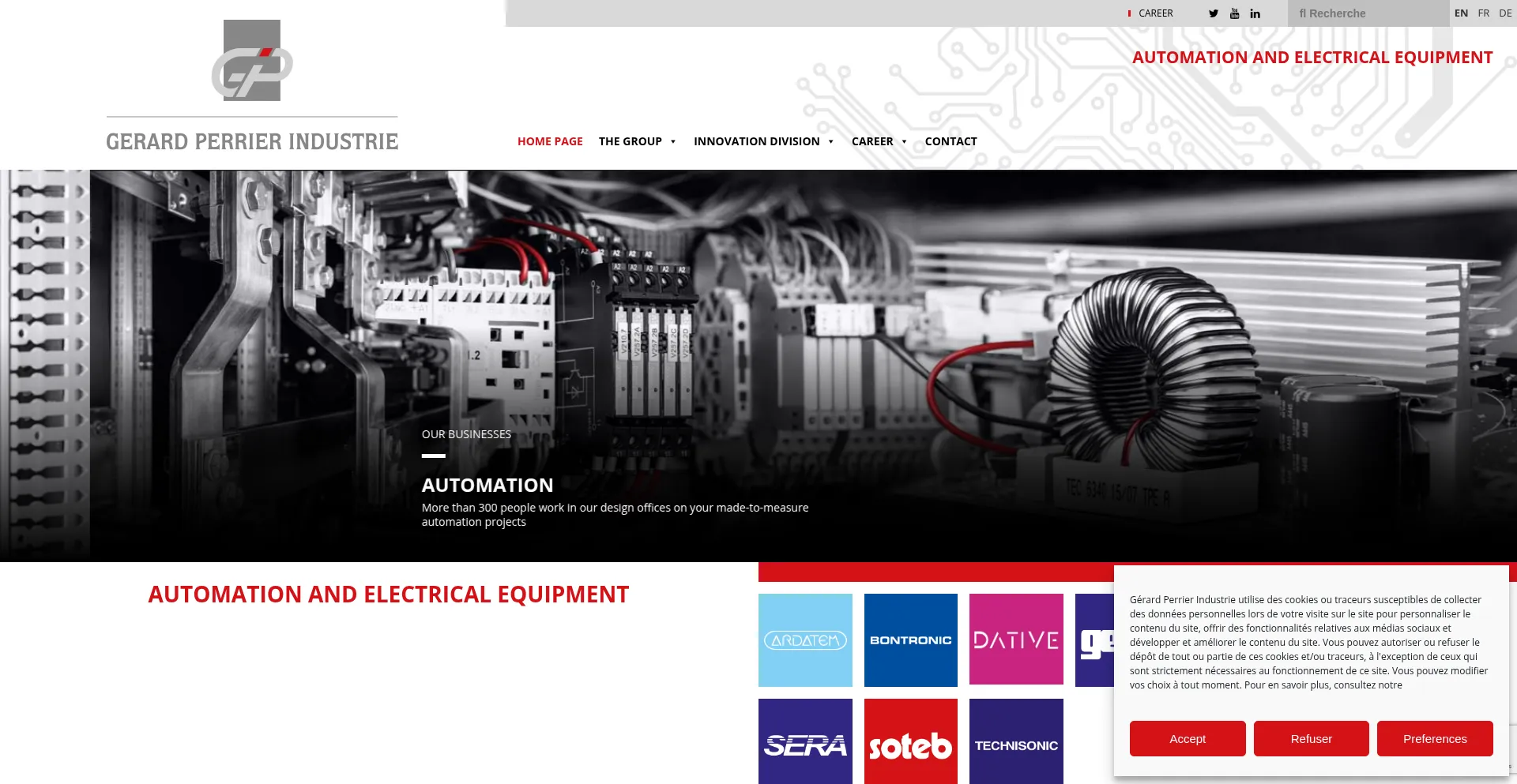 Website screenshot of Gerard-perrier.com