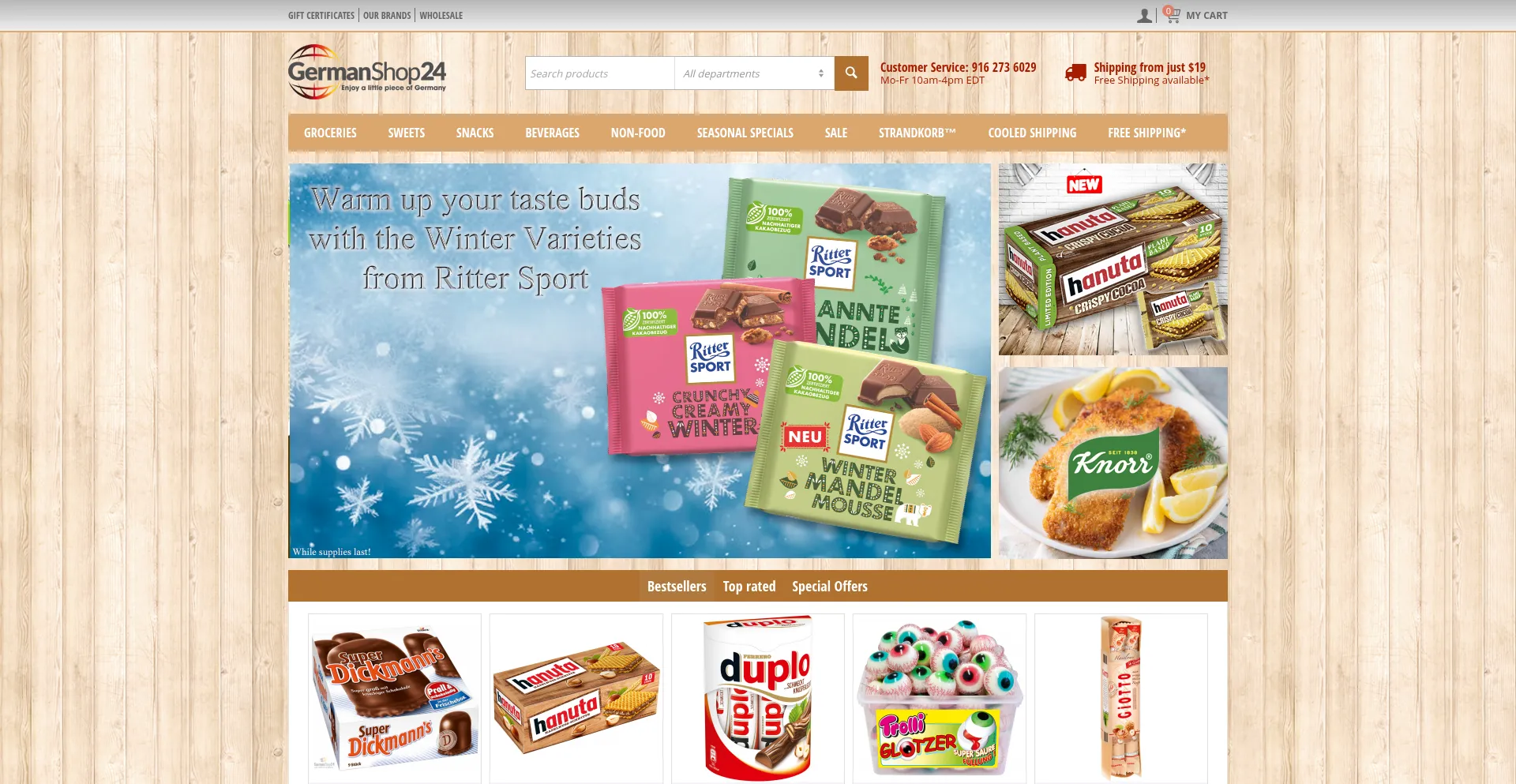 Website screenshot of Germanshop24.com