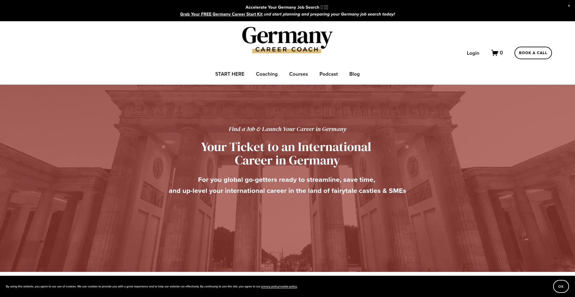 Website screenshot of Germanycareercoach.com