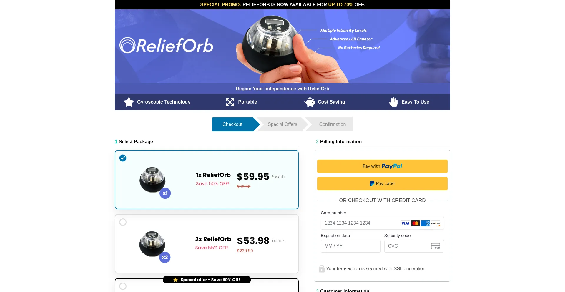 Website screenshot of Get-relieforb.com